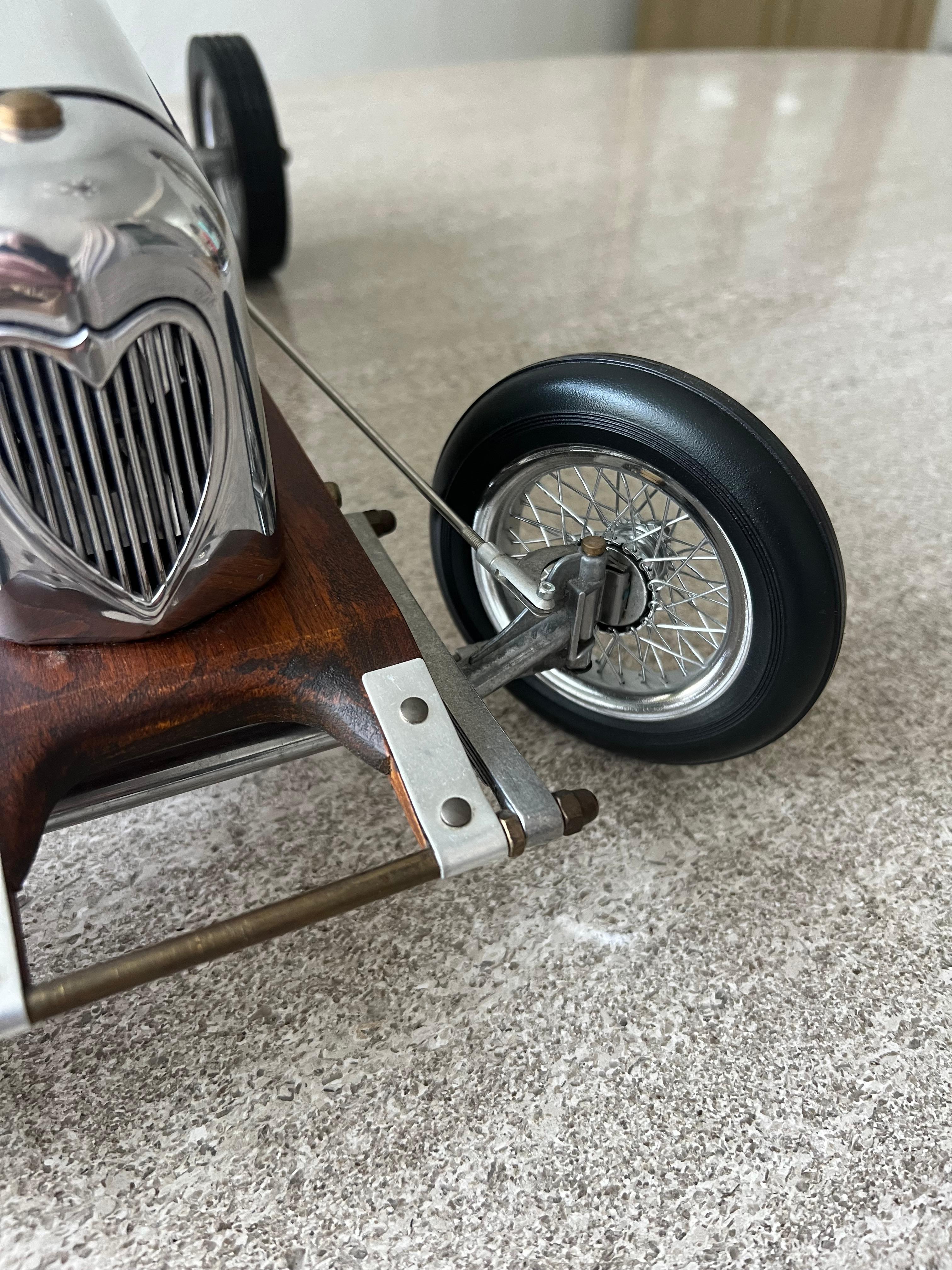 1930s Art Deco Race Car Metal Model, Highly Detailed, Collectible Decorative For Sale 2