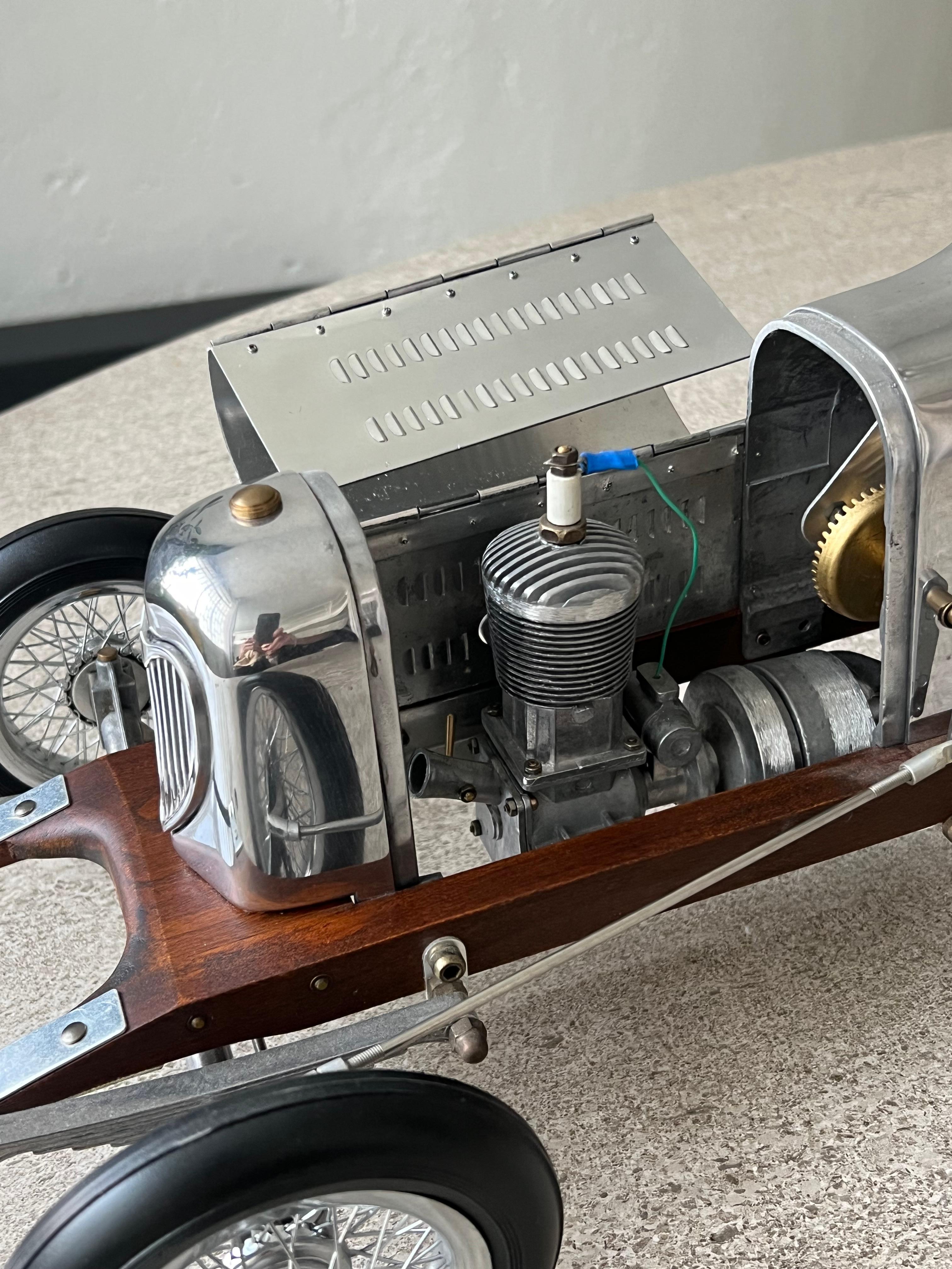 1930s Art Deco Race Car Metal Model, Highly Detailed, Collectible Decorative For Sale 4
