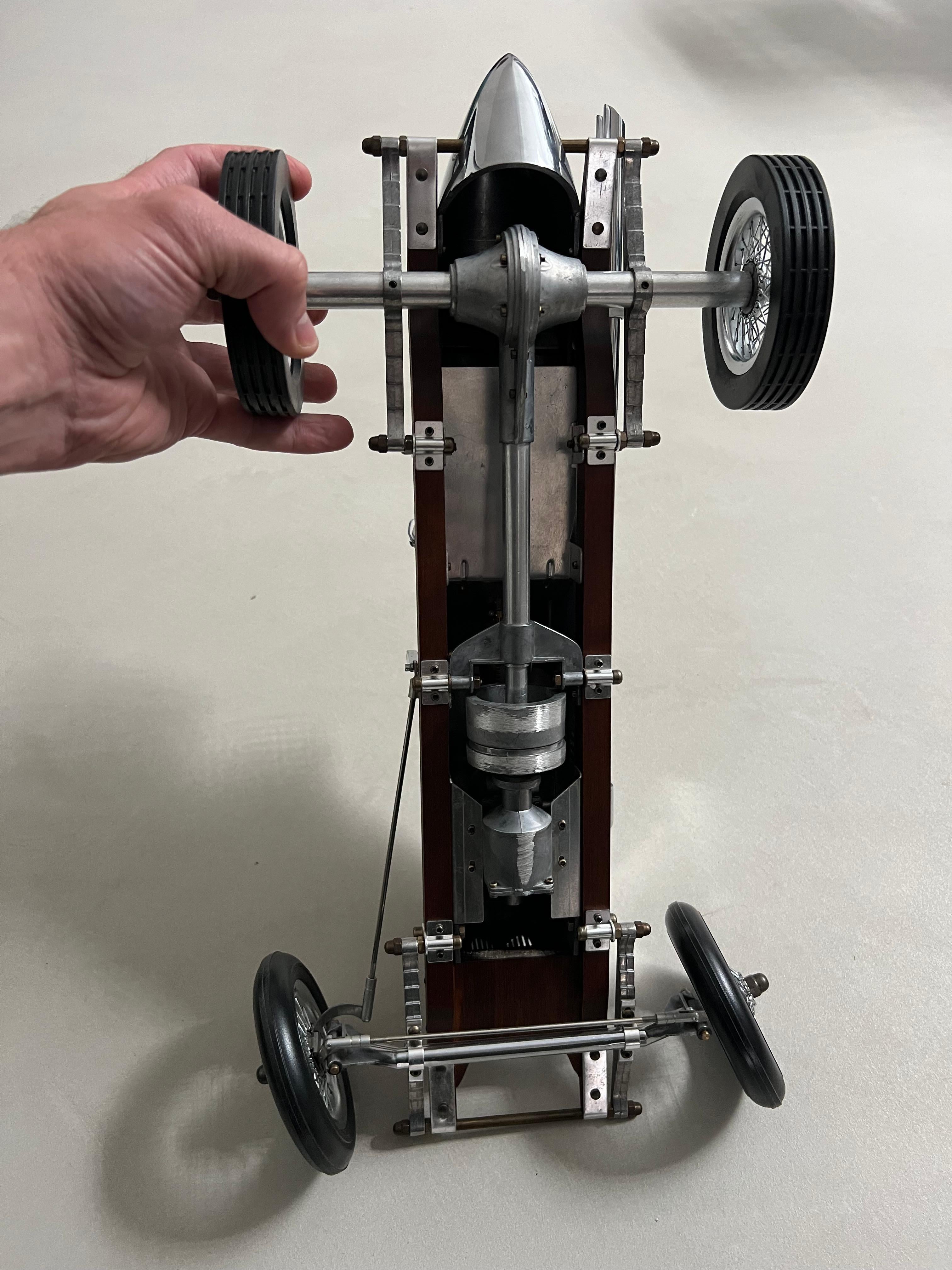 1930s Art Deco Race Car Metal Model, Highly Detailed, Collectible Decorative For Sale 5