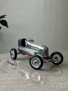 1930s Art Deco Race Car Metal Model, Highly Detailed, Collectible Decorative