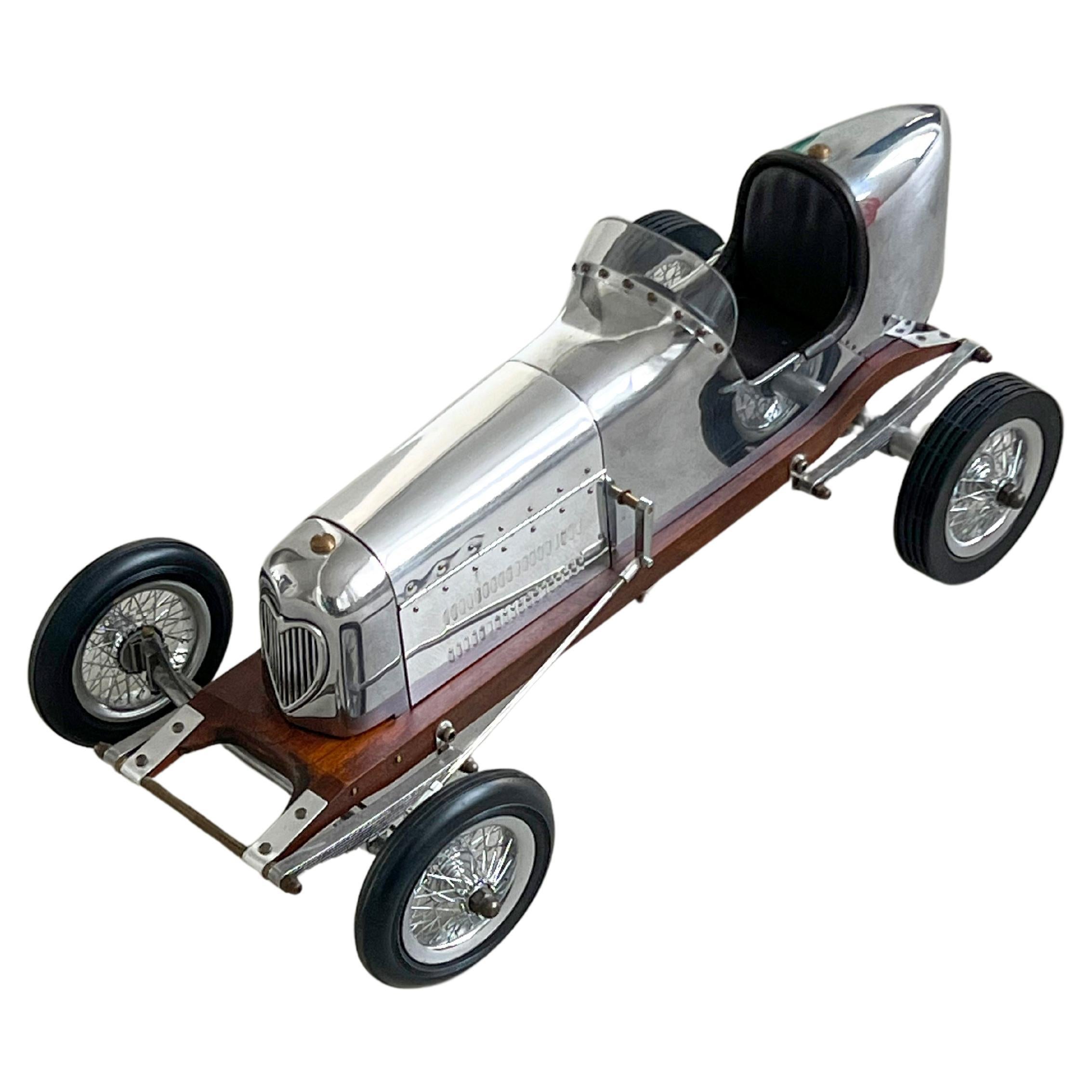 1930s Art Deco Race Car Metal Model, Highly Detailed, Collectible Decorative  For Sale