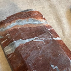 1930s Art Deco Red Gray and White Marble Rectangular Italian Vide Poches