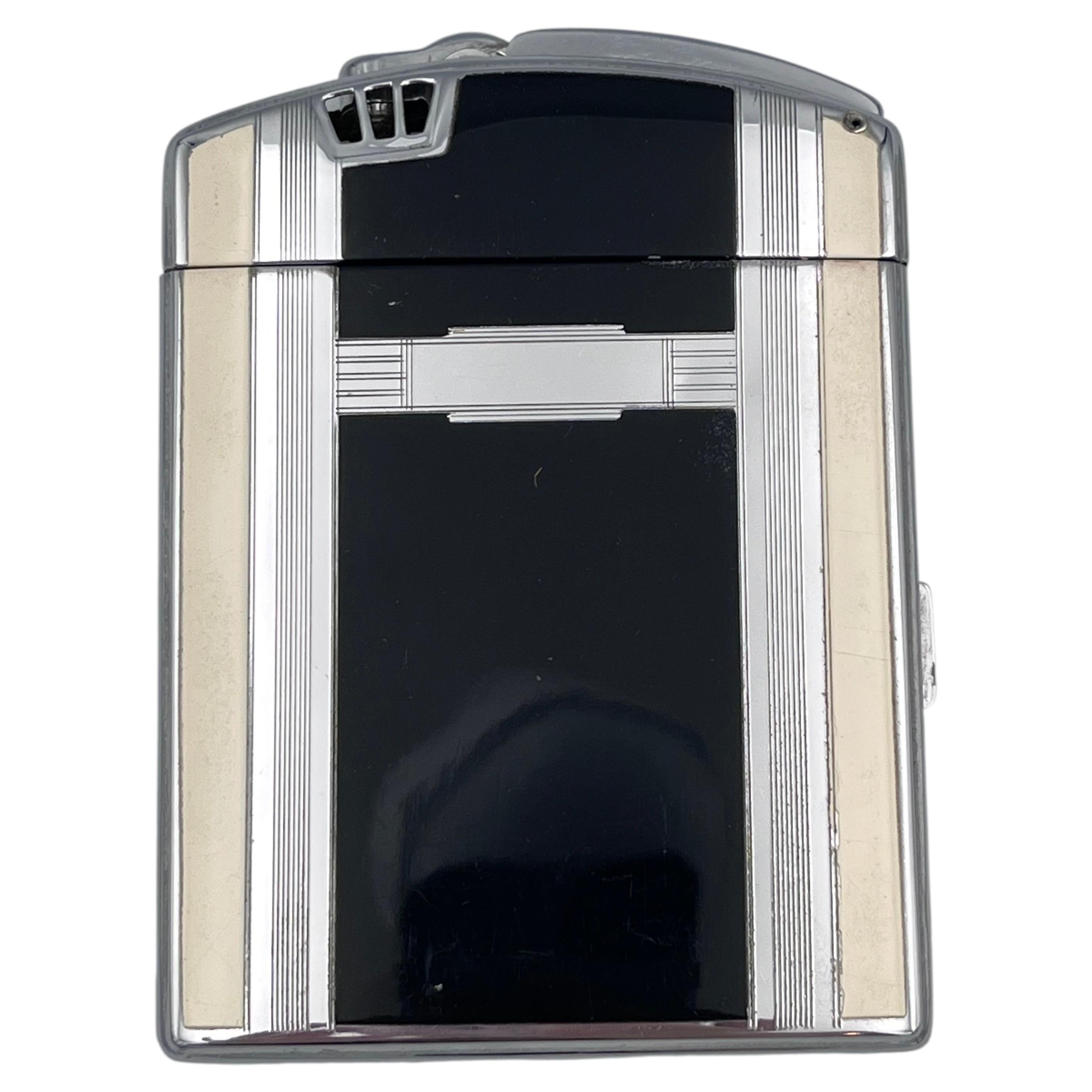 1930s Art Deco Ronson Twenty Cigarette Case Lighter Combo w Original Flint Brush
