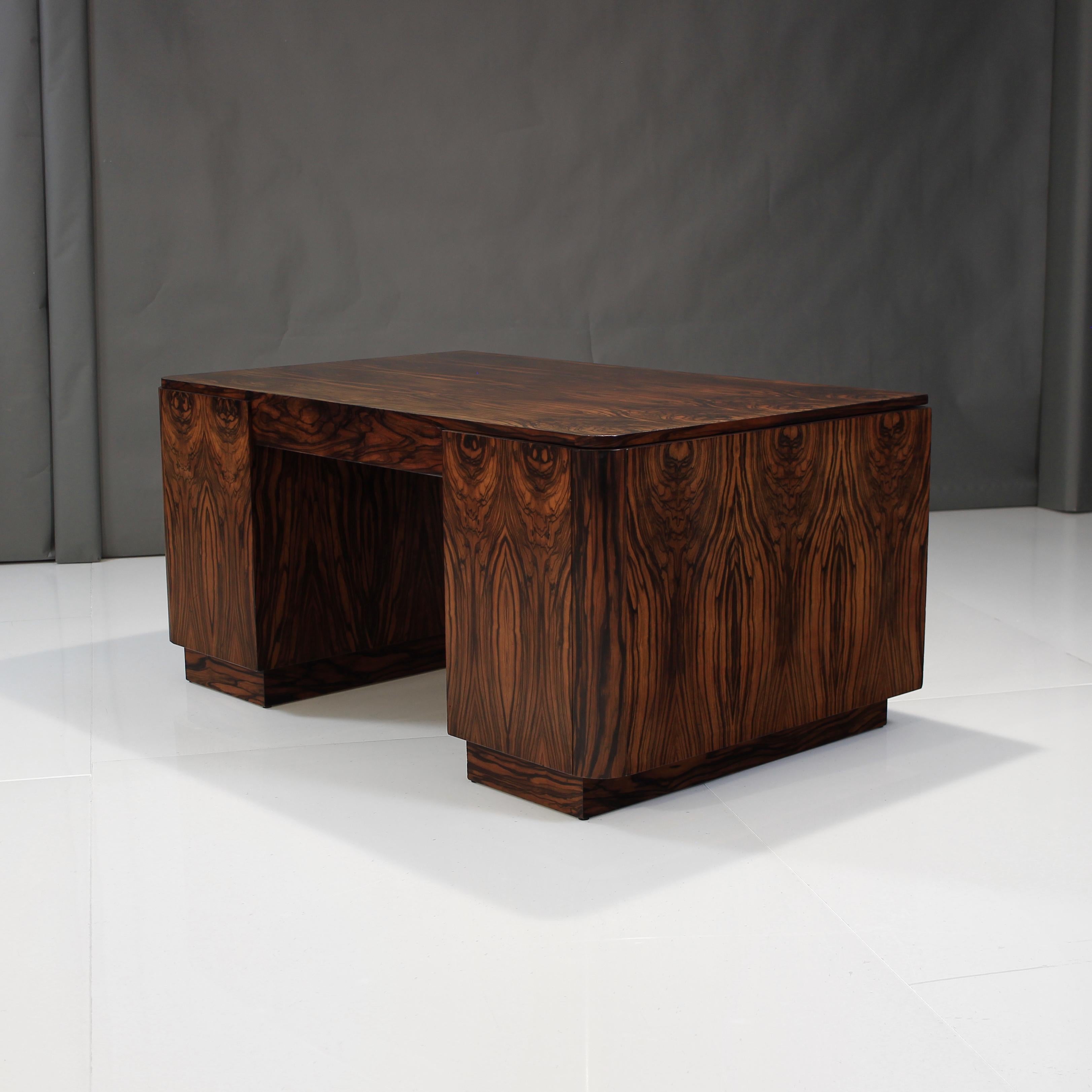 Lacquered 1930s Art Deco Rosewood Desk