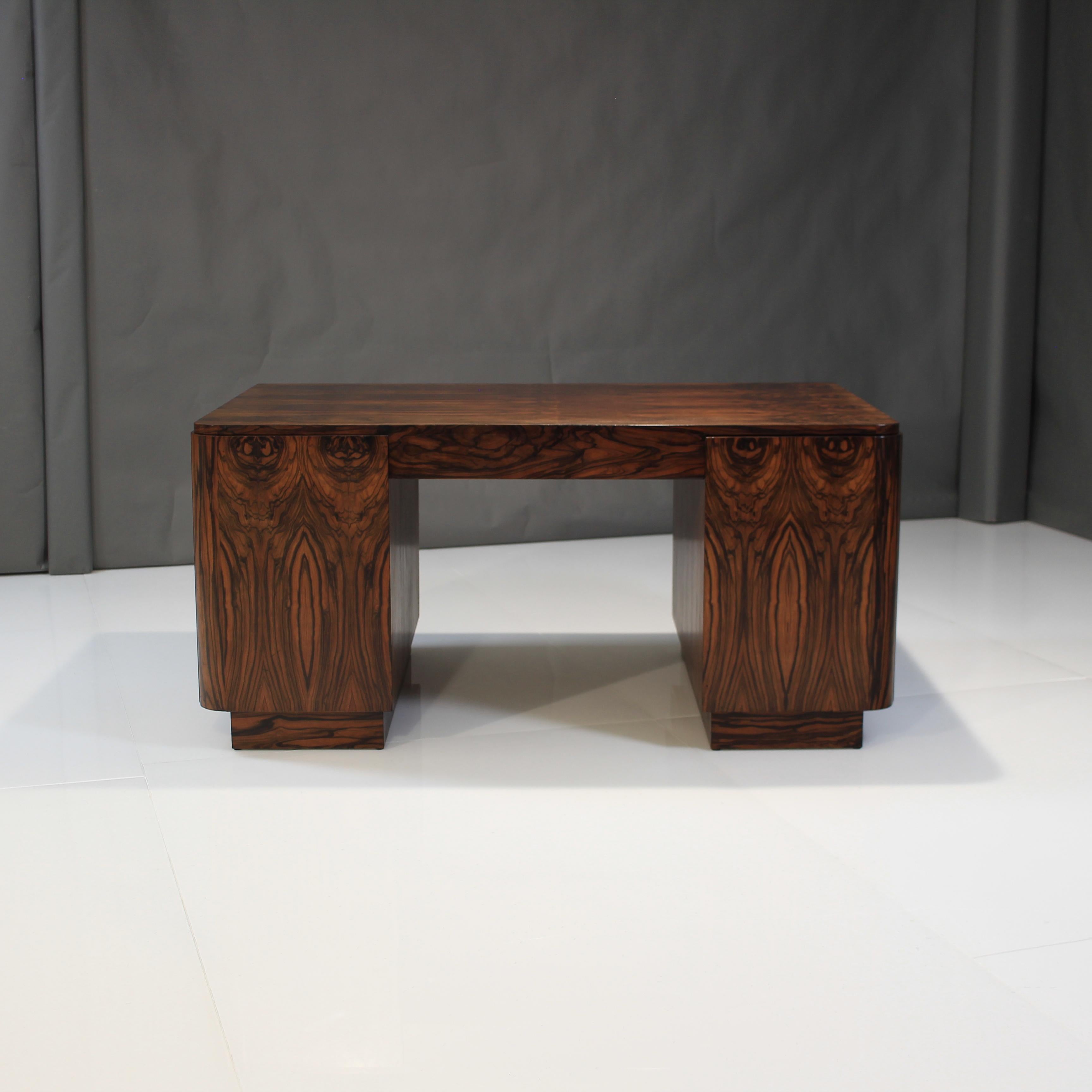 1930s Art Deco Rosewood Desk In Good Condition In Ava, MO