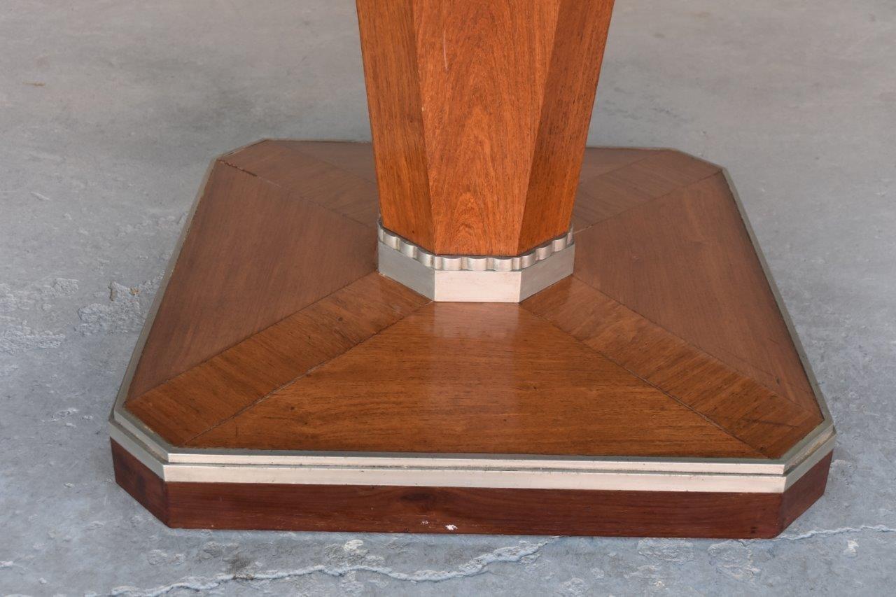 1930s Art Deco Rosewood Square Pedestal Table For Sale 4