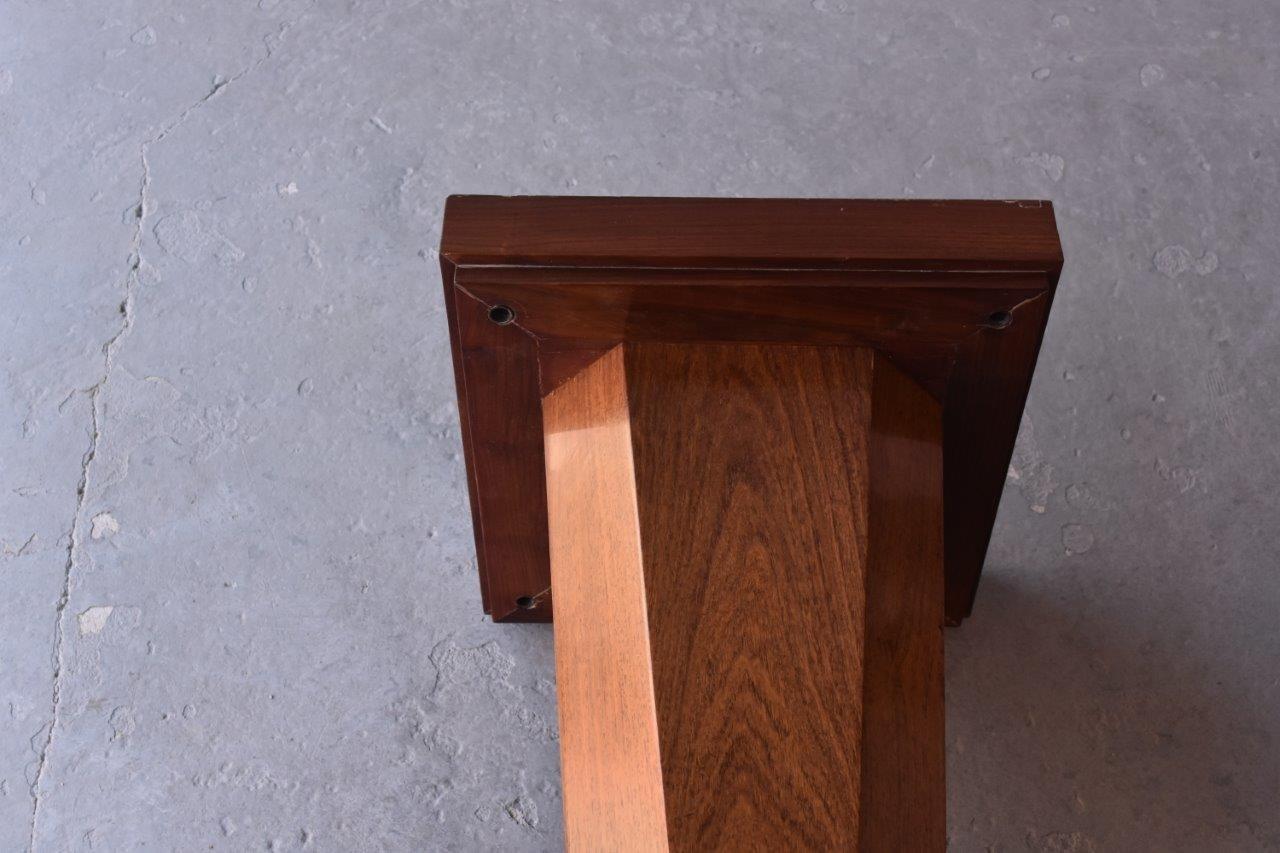 Metal 1930s Art Deco Rosewood Square Pedestal Table For Sale