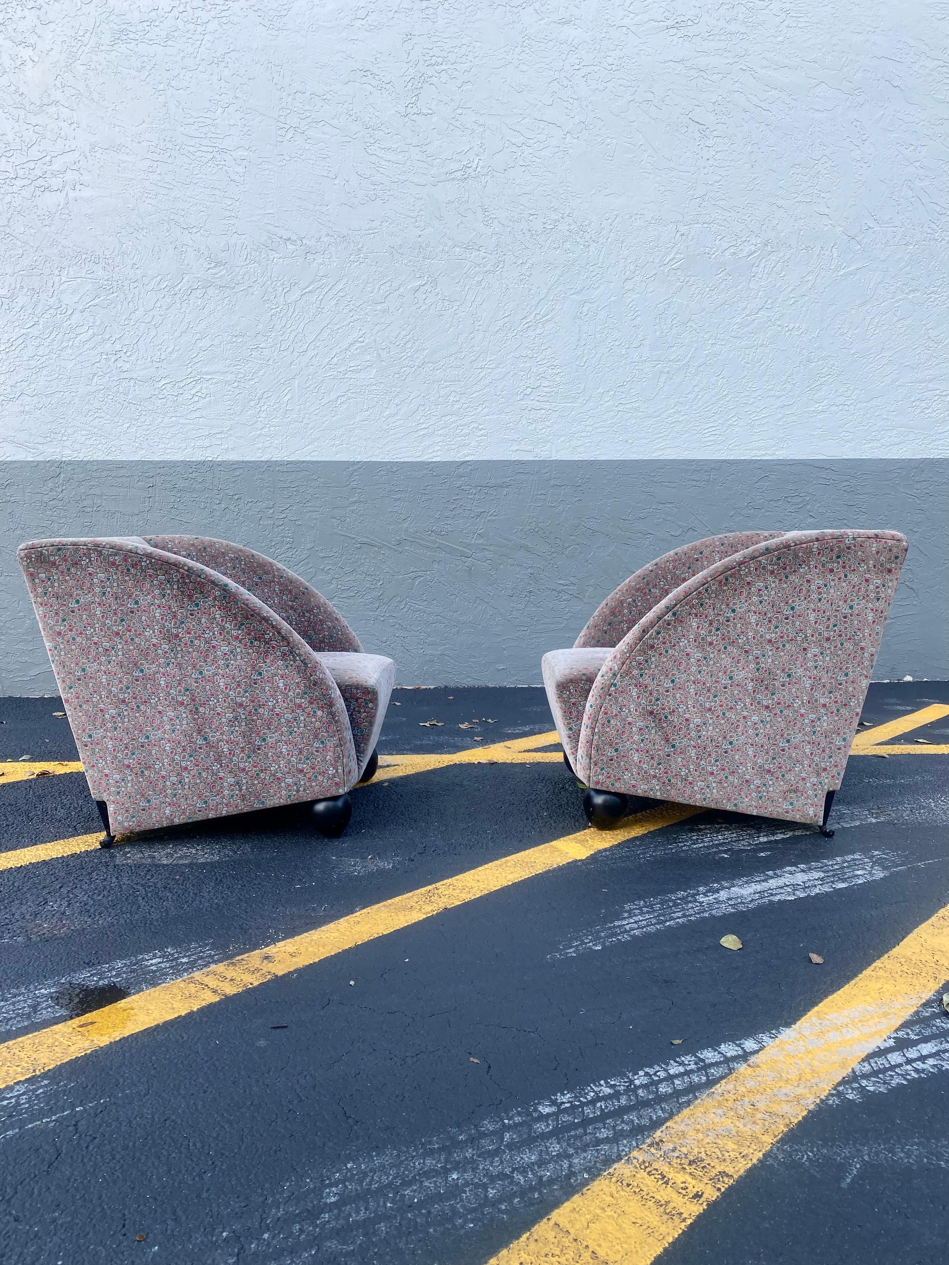 French 1930s Art Deco Sculptural Club Chairs, Set of 2 For Sale