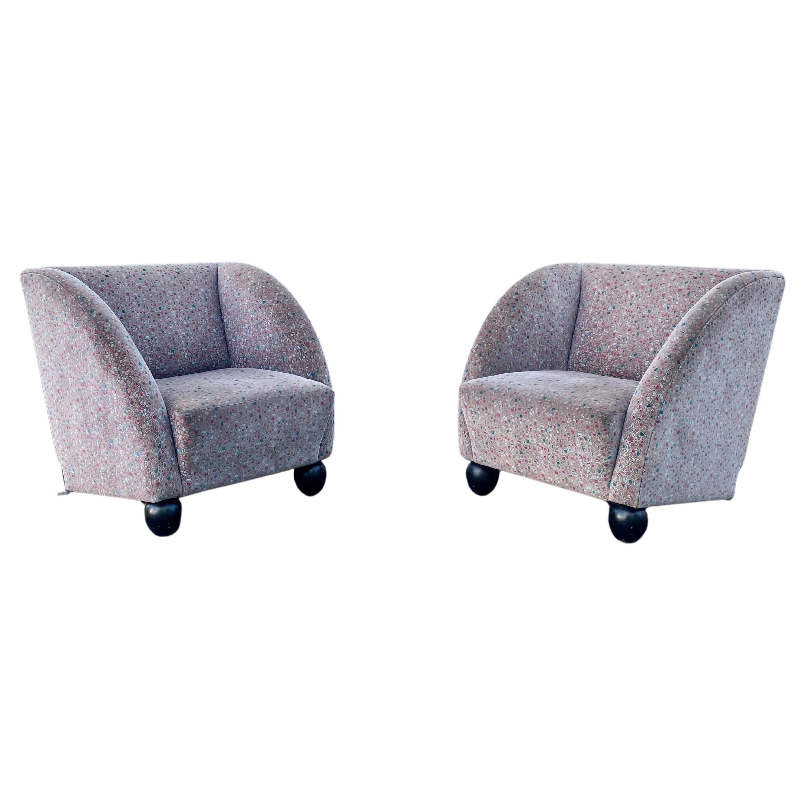 1930s Art Deco Sculptural Club Chairs, Set of 2 For Sale
