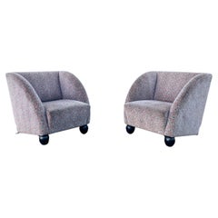 Fauteuils club sculpturaux Art Déco des années 1930, lot de 2