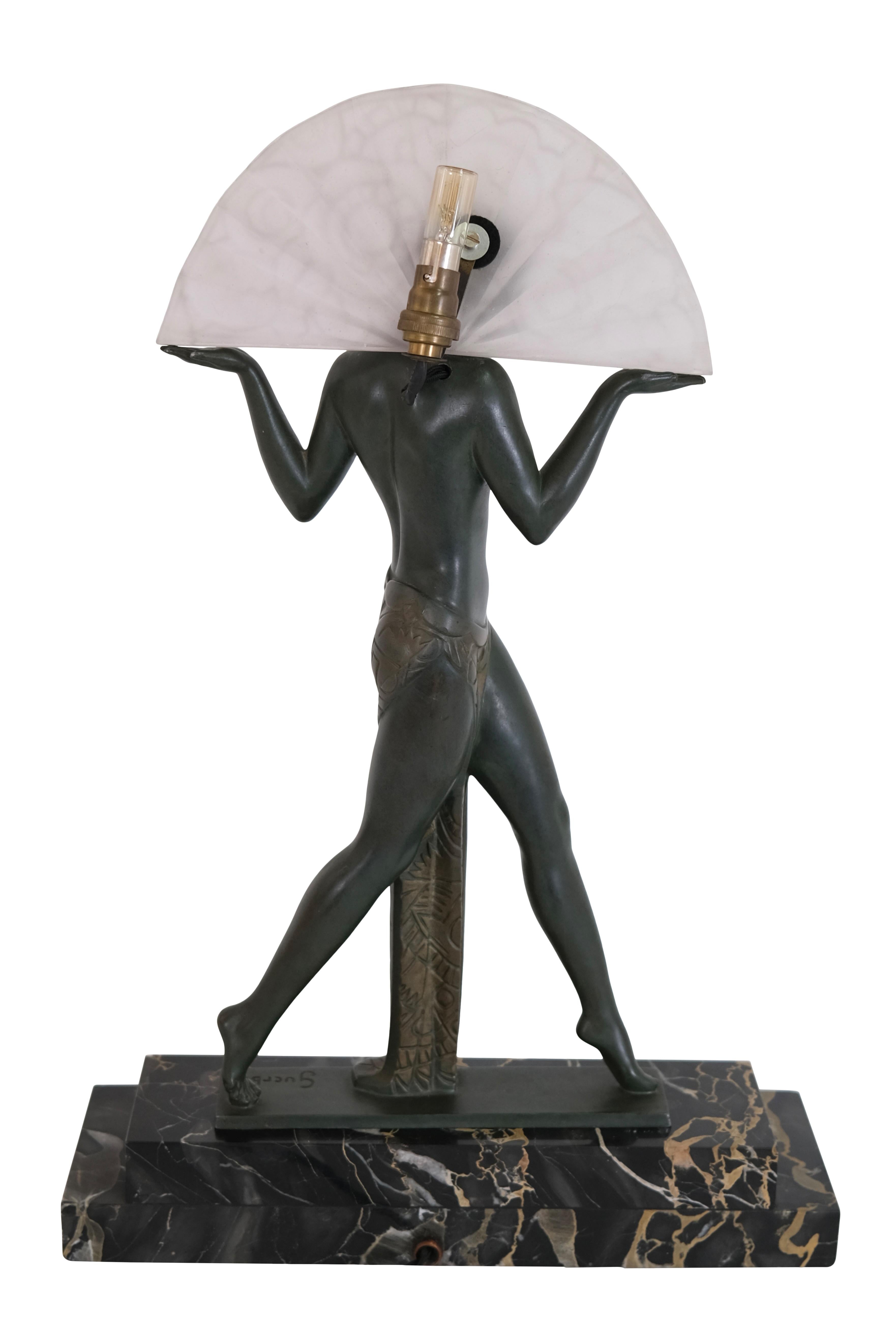 Sculpture Art déco d'une danseuse espagnole des années 1930 par Raymonde Guerbe pour Max Le Verrier 3