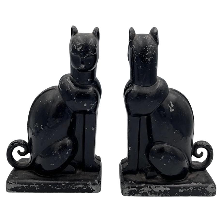 Serre-livres chat assis Art Déco 1930