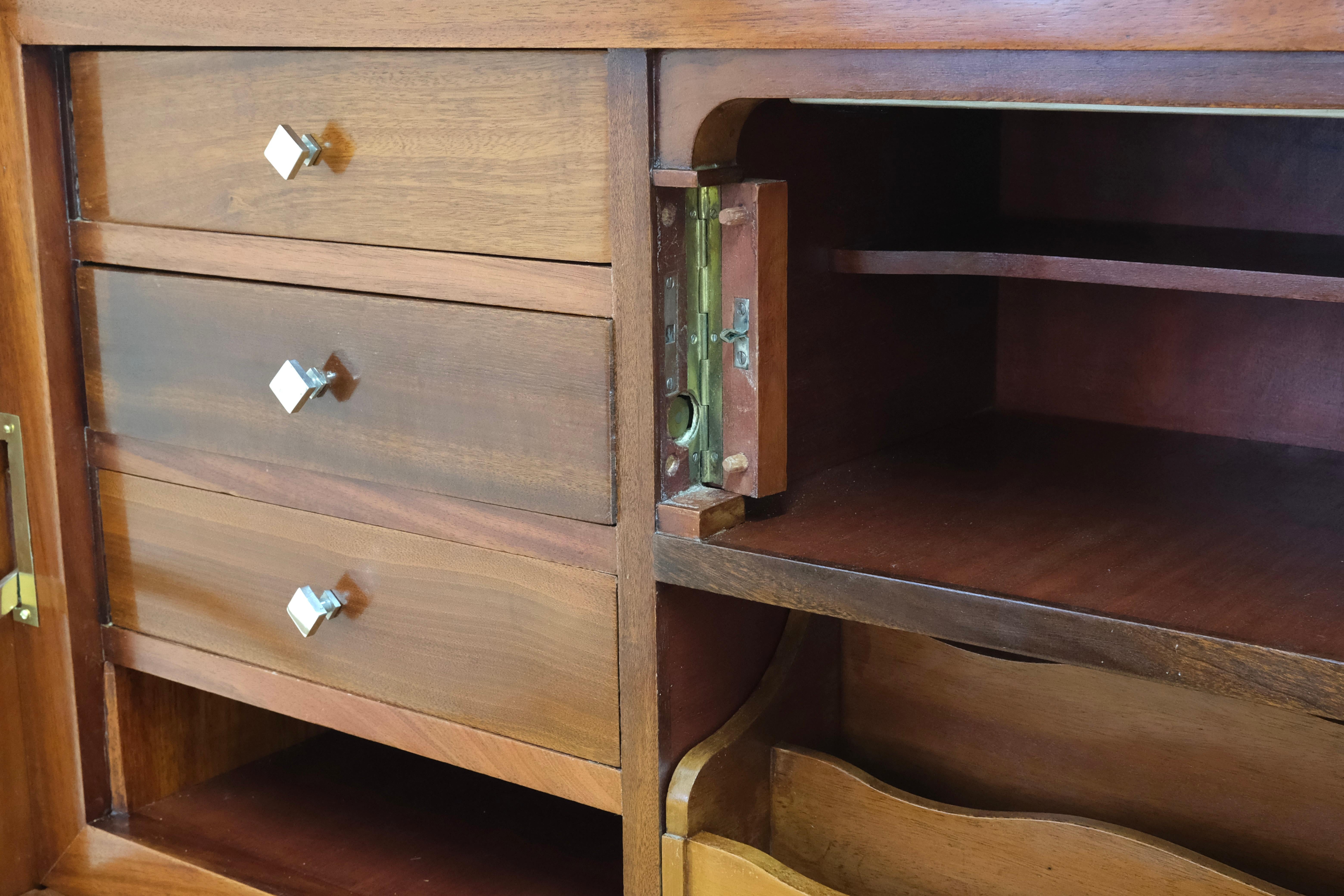 French 1930's Art Deco Secretaire Desk with hidden locking mechanism For Sale