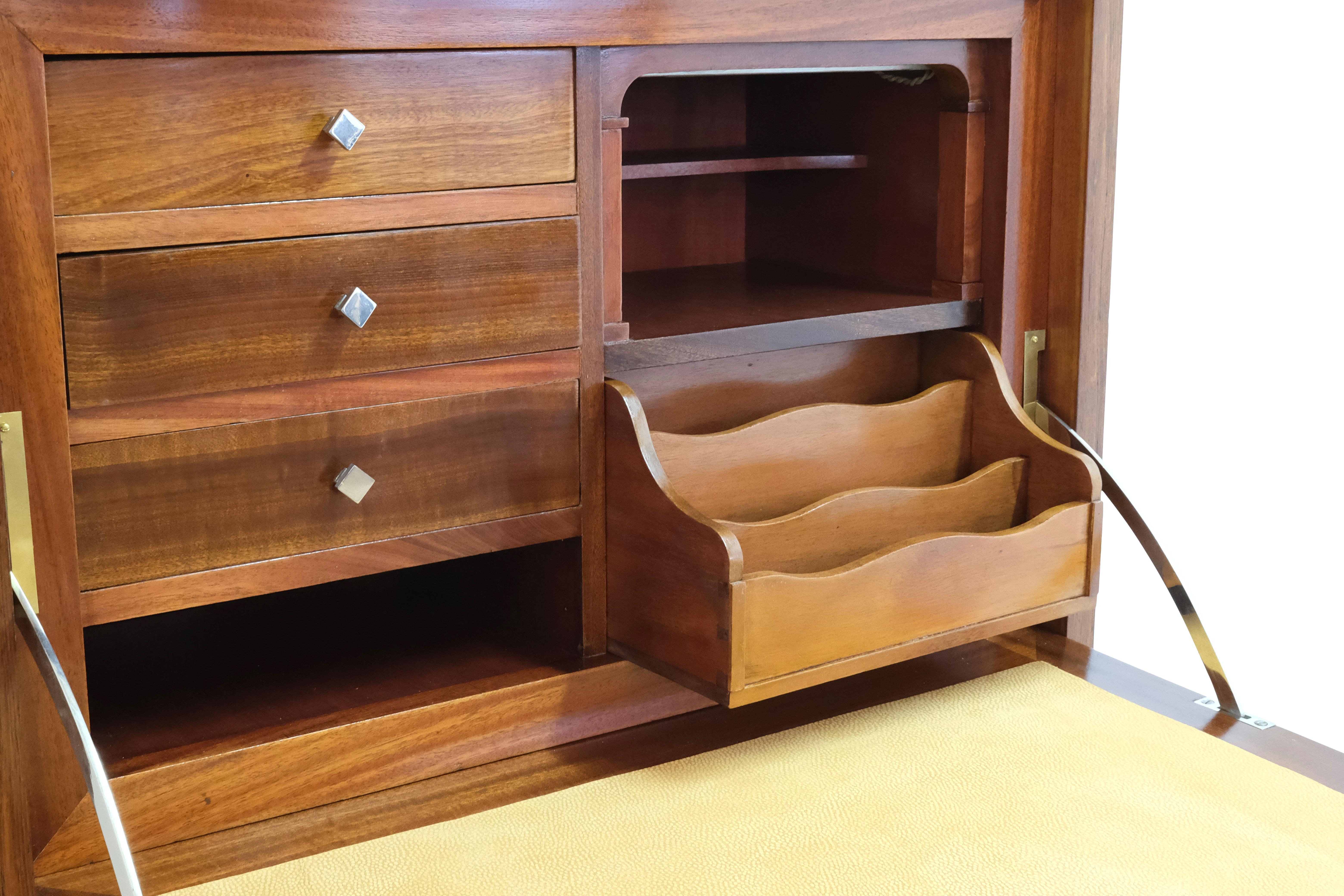 Mid-20th Century 1930's Art Deco Secretaire Desk with hidden locking mechanism For Sale