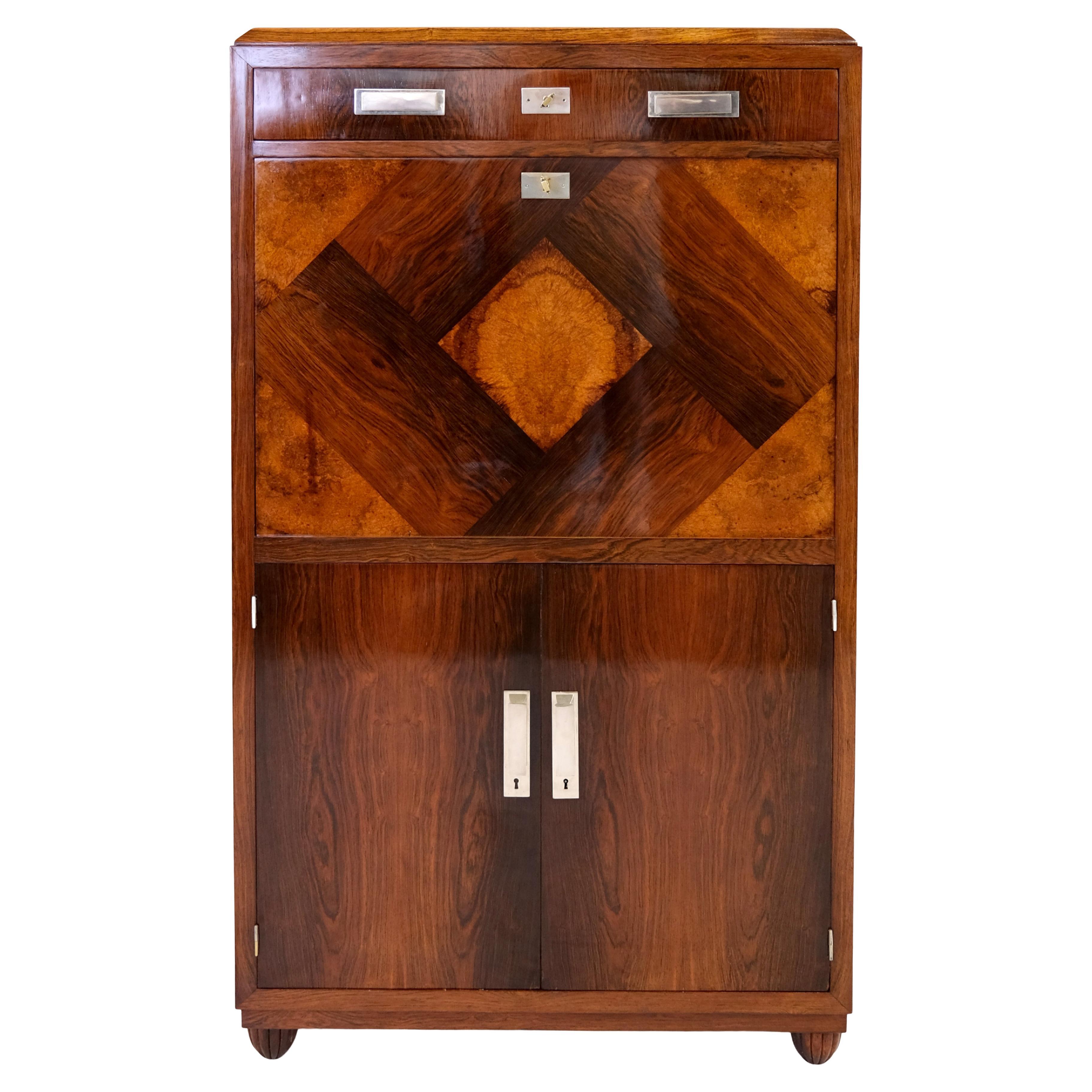 1930's Art Deco Secretaire Desk with hidden locking mechanism