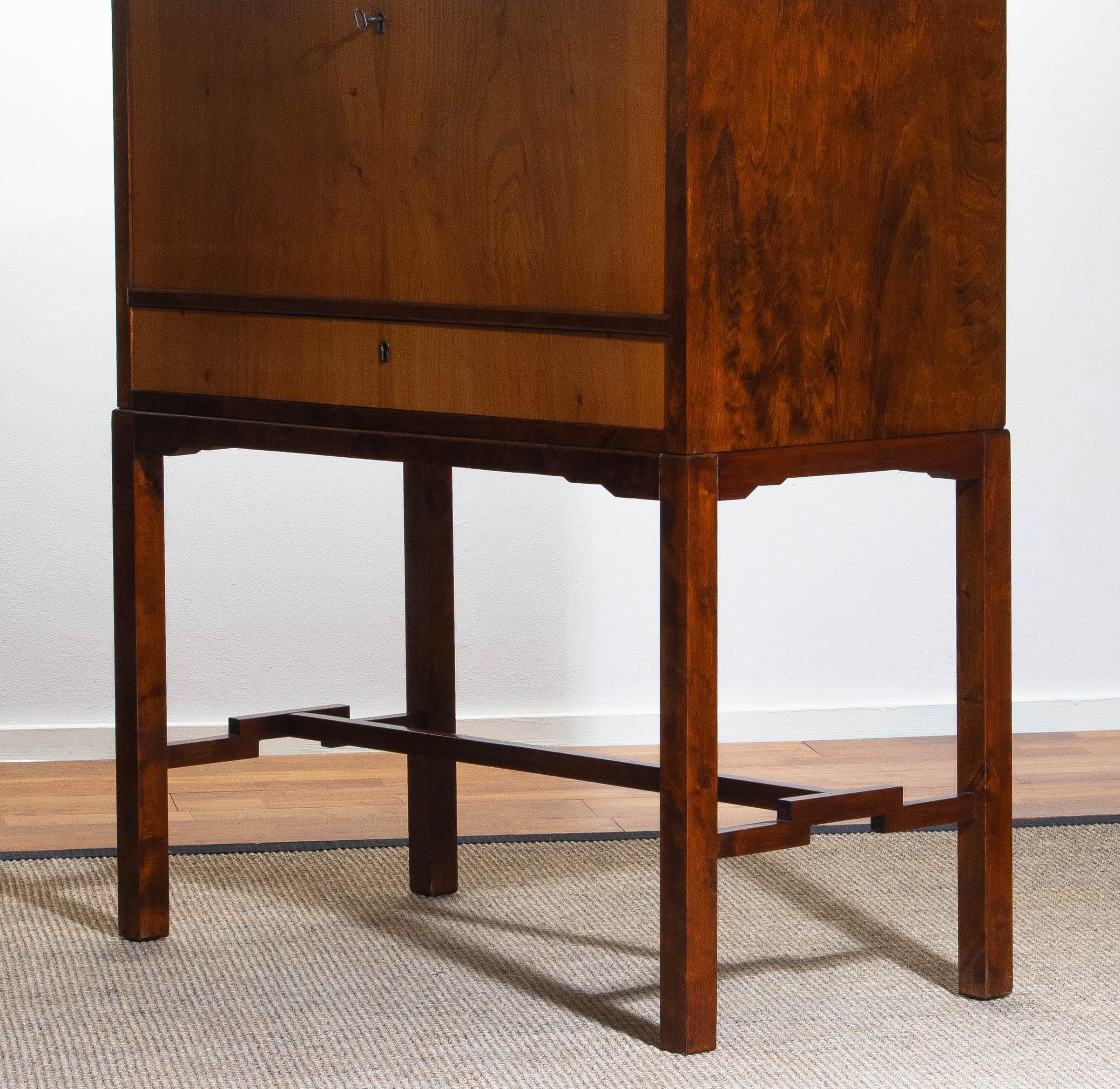 1930s, Art Deco Secretaire Made by Nordiska Komaniet Stockholm, Sweden In Good Condition In Silvolde, Gelderland