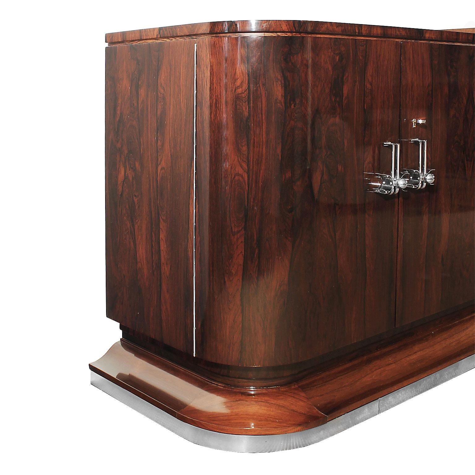 Ash 1930s Art Deco Sideboard in the Style of Jules Leleu, Mahogany, Sycamore -France For Sale