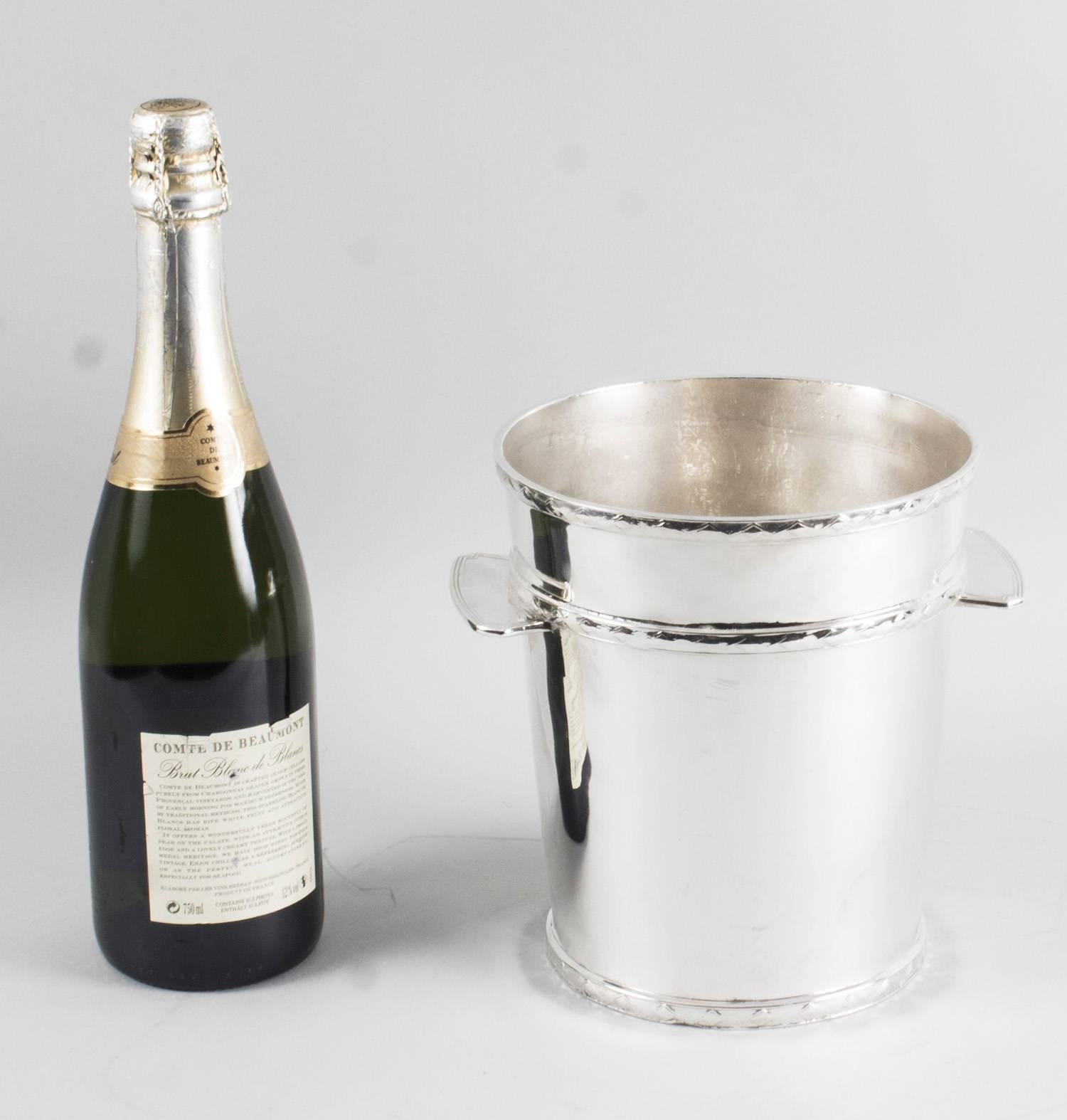 1930s Art Deco Silver Plate Ice Champagne Bucket Cooler 2