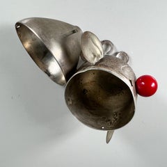 1930s Art Deco Silver Plated Napier Clown Red Nose Coin Bank