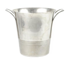 1930s Art Déco Silvered Metal Wine Cooler/Ice Bucket by Christofle, France