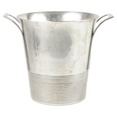 1930s Art Déco Silvered Metal Wine Cooler/Ice Bucket by Christofle, France
