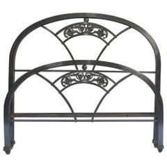 1930s  Art Deco Single Chrome Bed Headboard and Foot Part
