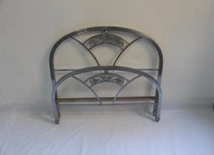 1930s  Art Deco Single Chrome Bed Headboard and Foot Part