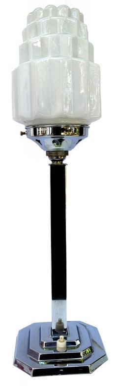 1930s Art Deco Skyscraper Chrome Table Lamp