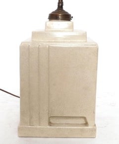 1930s Art Deco Skyscraper Form Ceramic Lamp by NIMY of Belgium