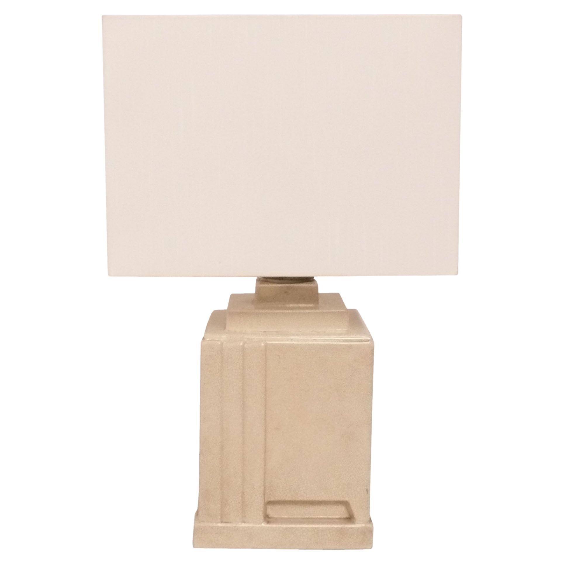 1930s Art Deco Skyscraper Form Ceramic Lamp by NIMY of Belgium For Sale