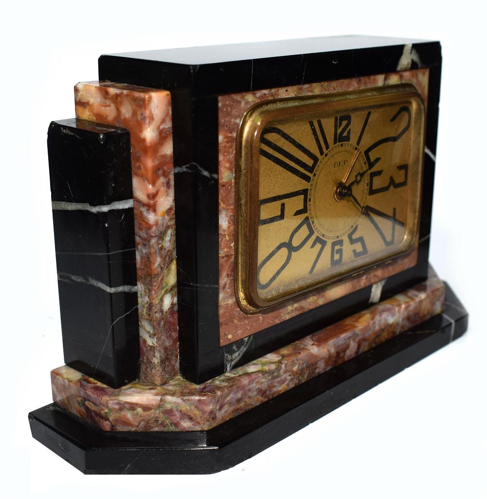 art deco marble clock