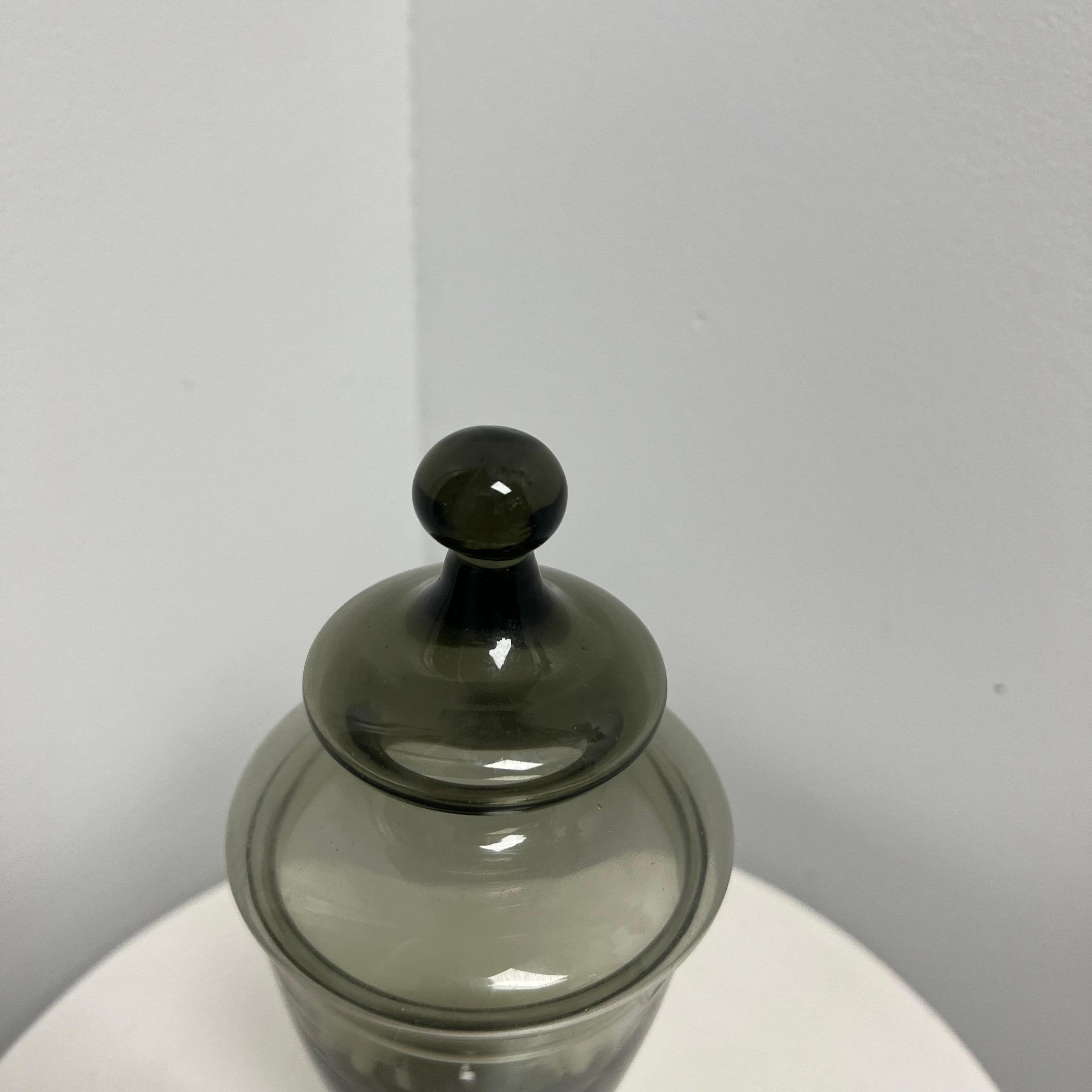 Unknown 1930s Art Deco Smoked Glass Apothecary Jar