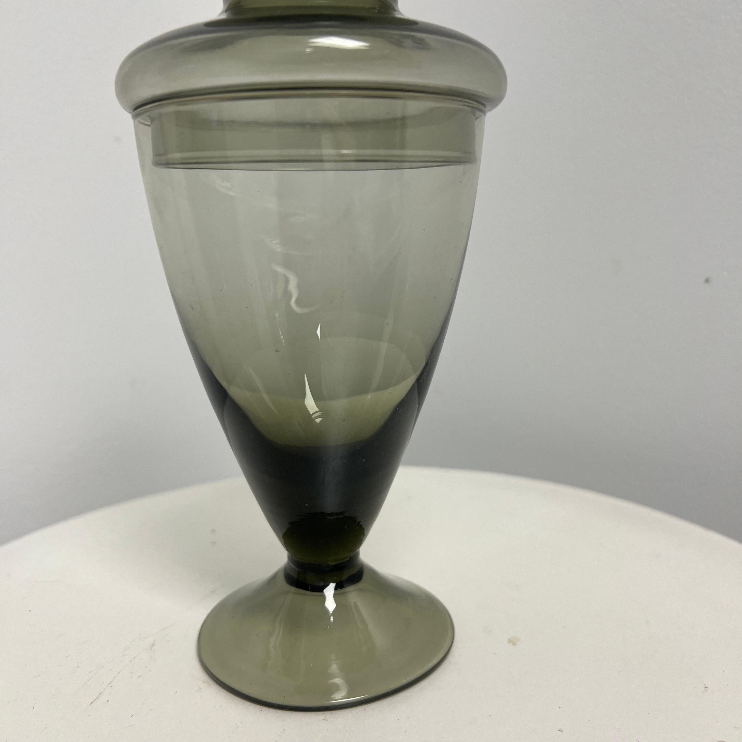 Mid-20th Century 1930s Art Deco Smoked Glass Apothecary Jar