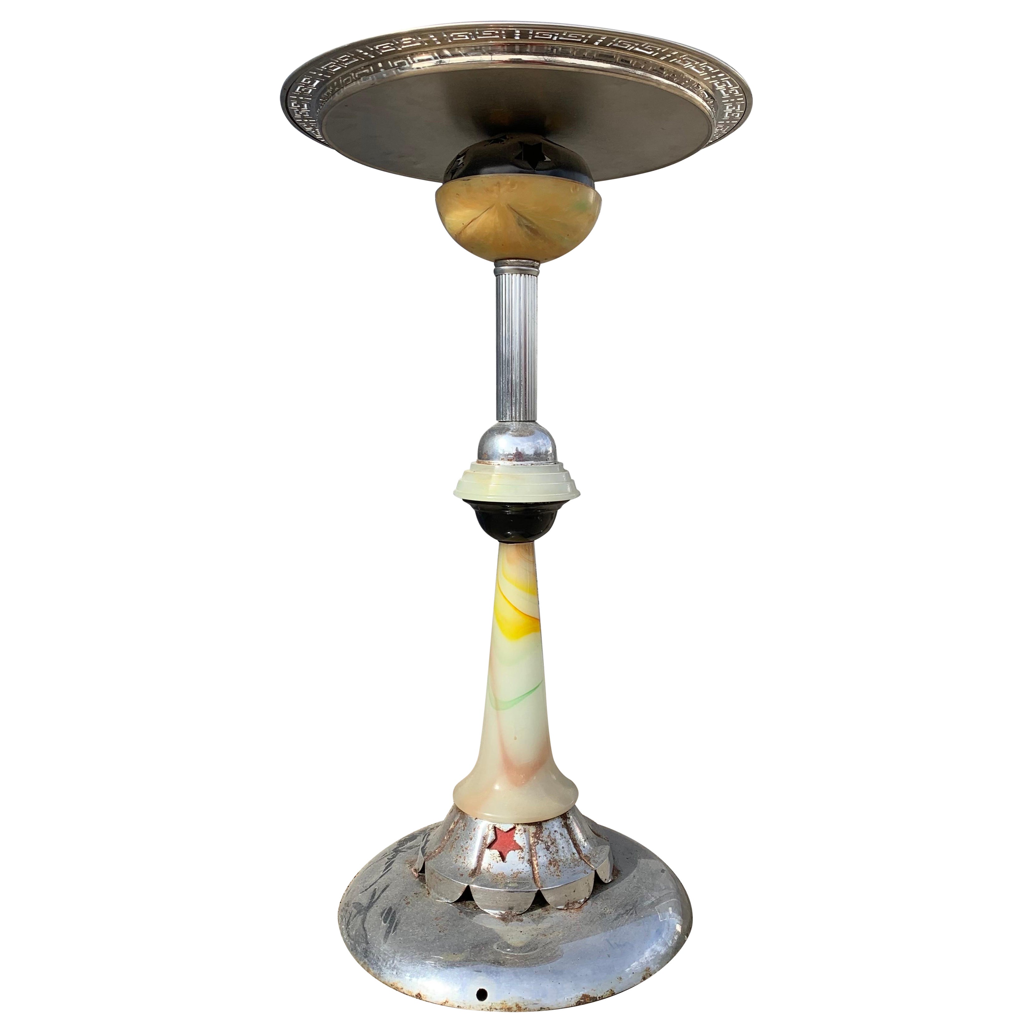 1930s Art Deco Smoking Stand With Marbled Bakelite Stem by Manning-Bowman 
Co en vente