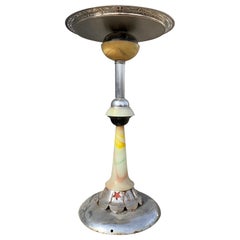 1930s Art Deco Smoking Stand With Marbled Bakelite Stem by Manning-Bowman & Co