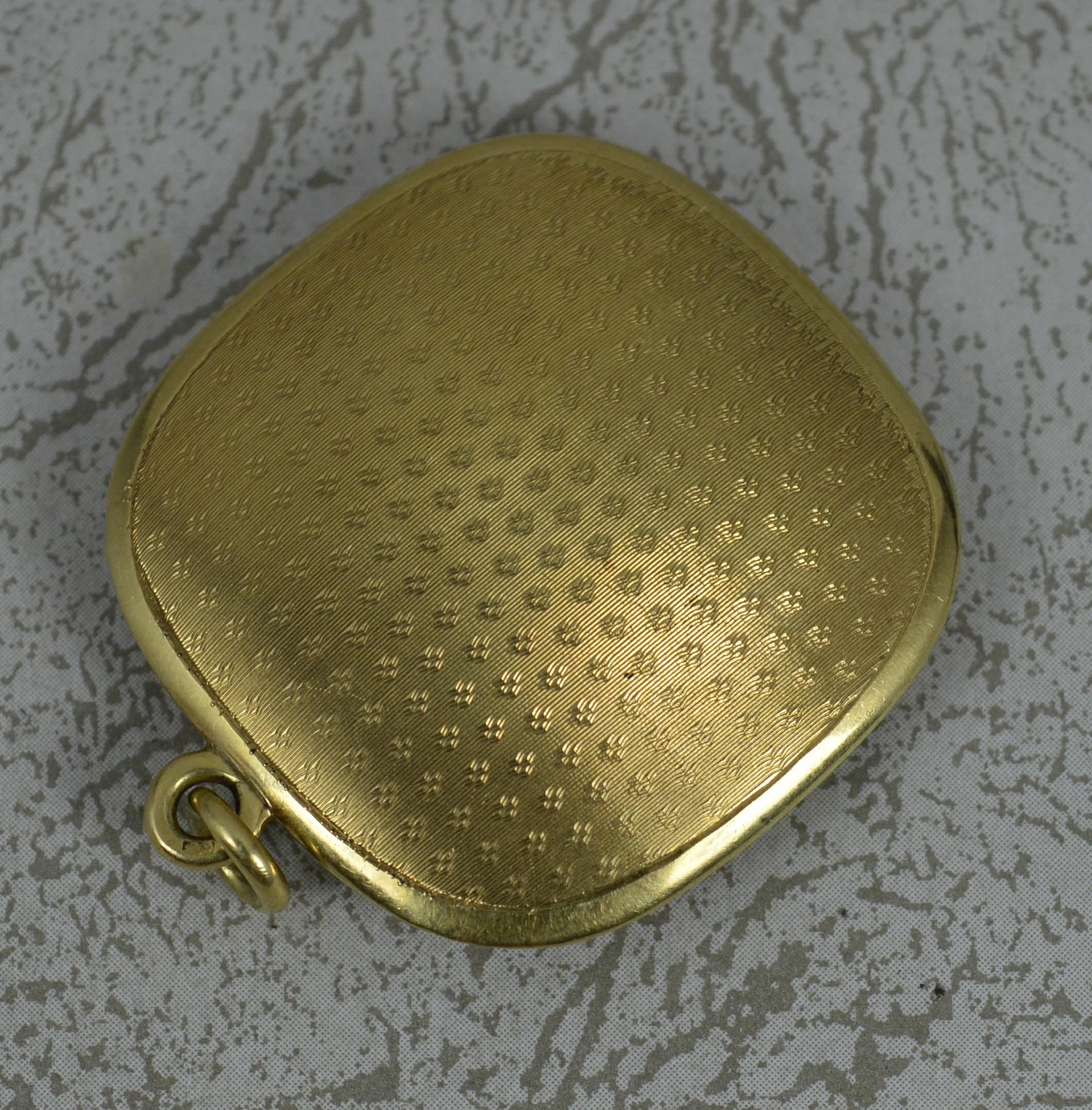 1930's Art Deco Solid 14 Carat Gold Compact Box Pendant 2