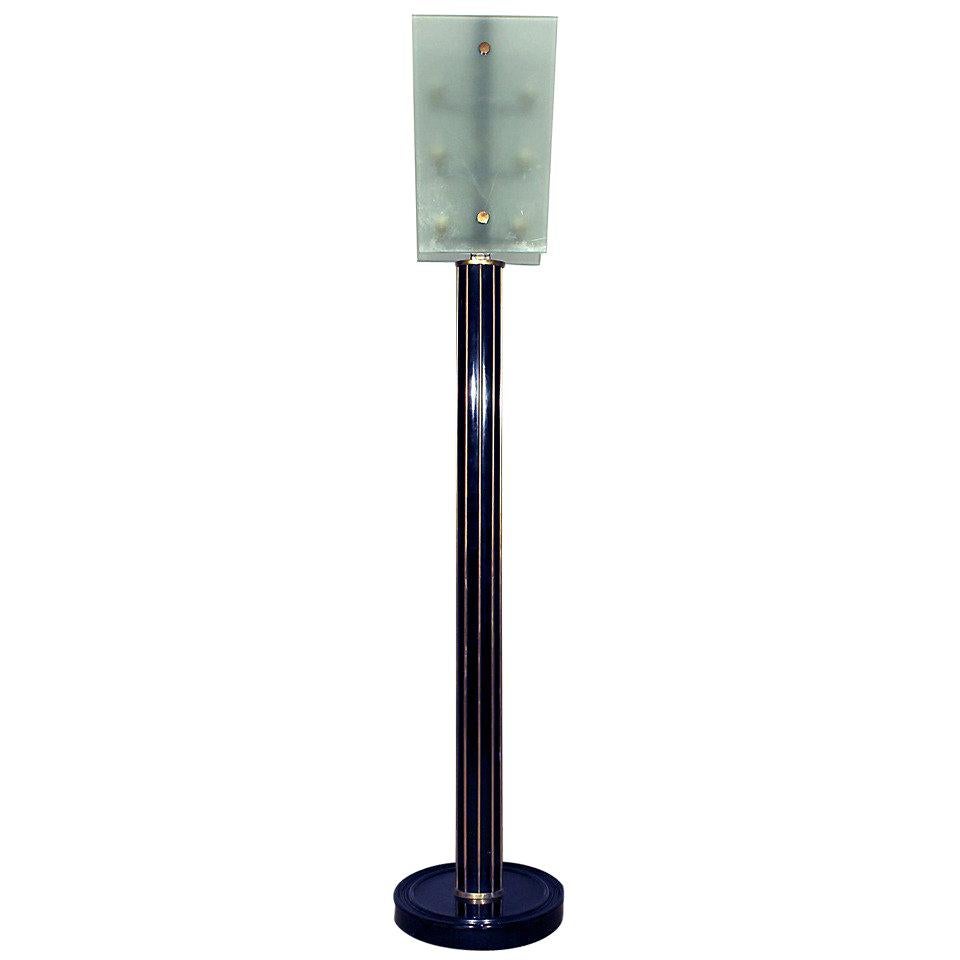 1930s Art Deco Standing Lamp, Thick Glasses, Style of Fontana Arte - Italy