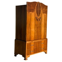 1930s Art Deco Stepped Cocktail Cabinet in Figured Wood