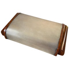 Vintage 1930s Art Deco Sterling Silver and Wood Italian Jewelry Box