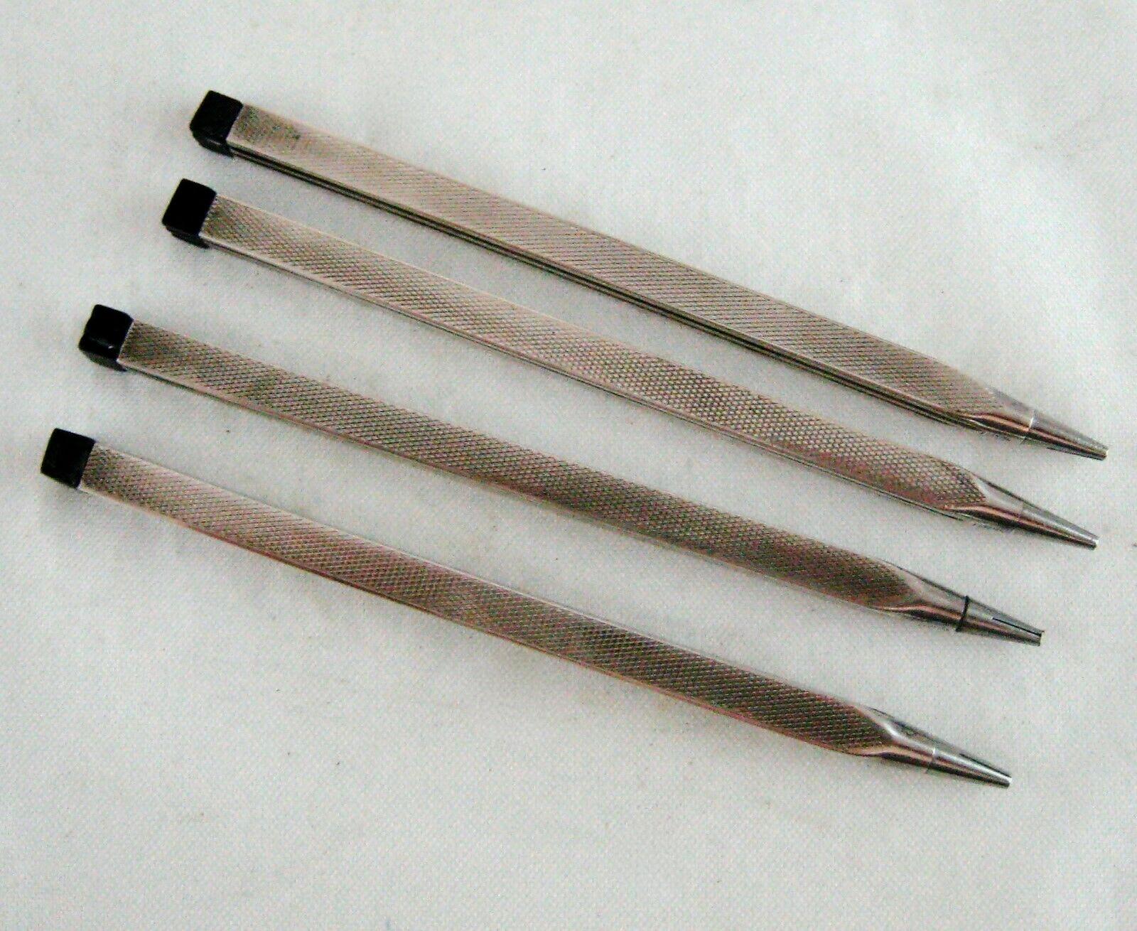 Art Deco Sterling Silver, Enamel & Bakelite Card Suit Game Pencils Set of Four 3