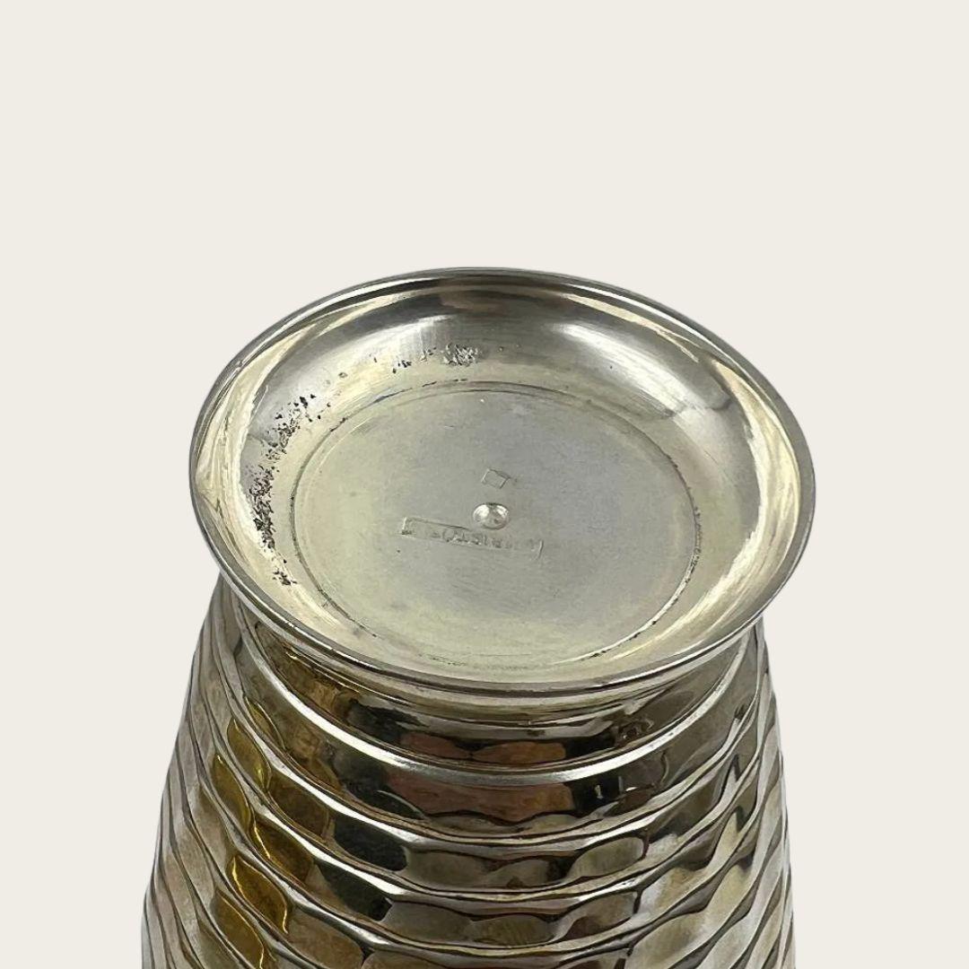 Hammered 1930s Art Deco Sterling Silver Vase by Christofle For Sale