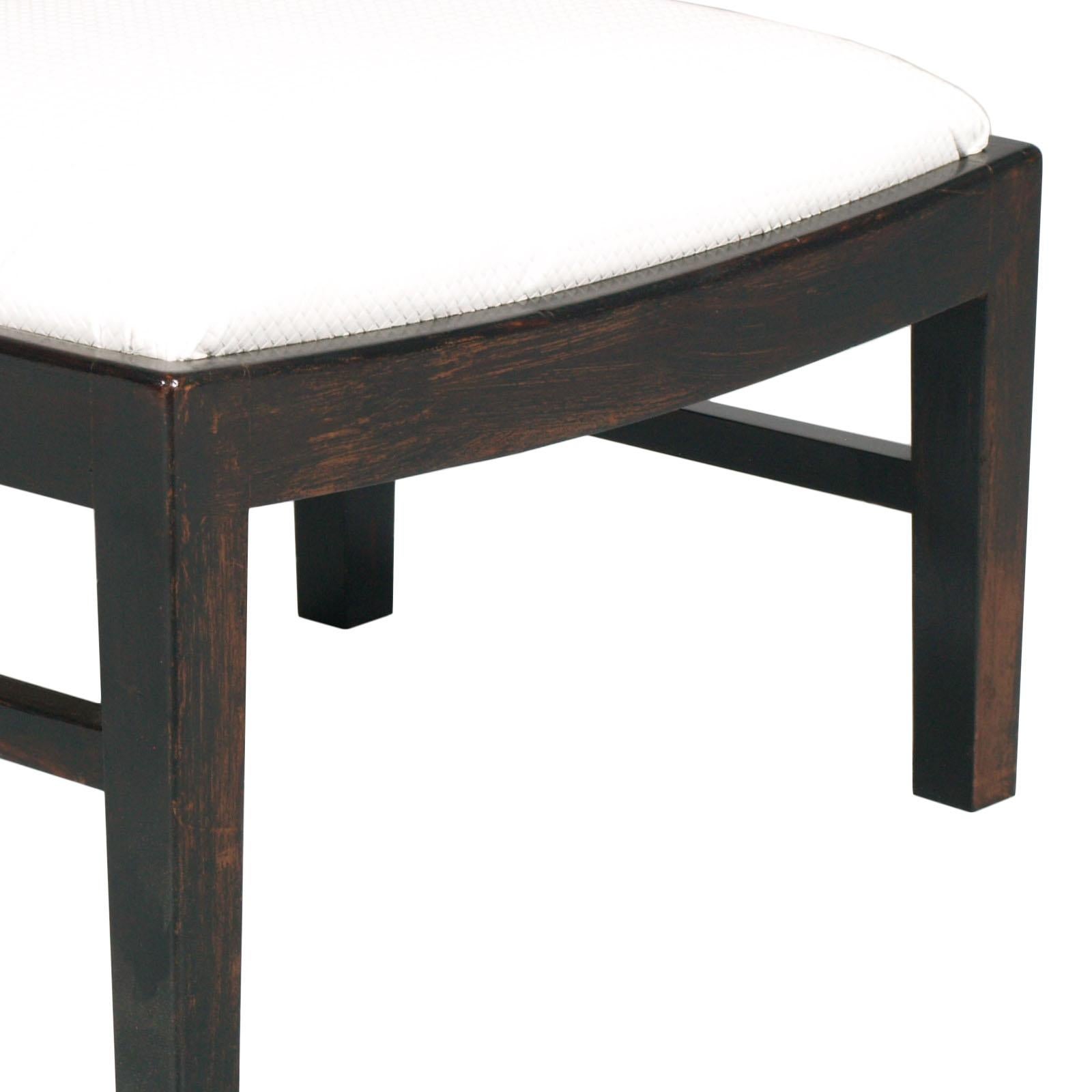 Italian 1930s Art Deco Stool, Footrest in Ebonized Walnut Restored, New Upholstery For Sale