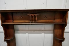 Art Deco Mahogany Fireplace, Reclaimed Wood, 1930s, Decorative Mantle