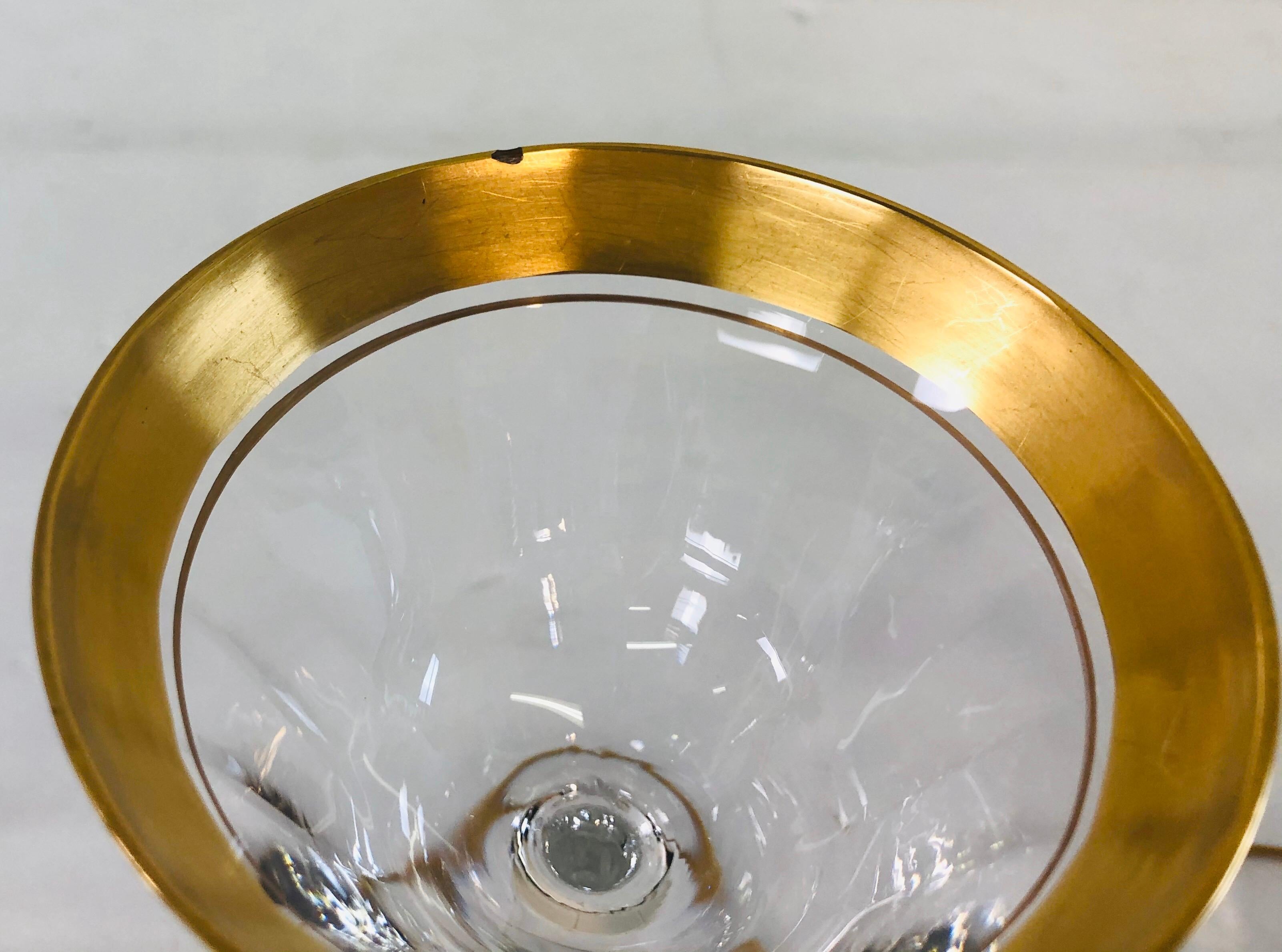 1930s Art Deco Style Tiffin Gold Rim Coupes, Set of 6 For Sale 3