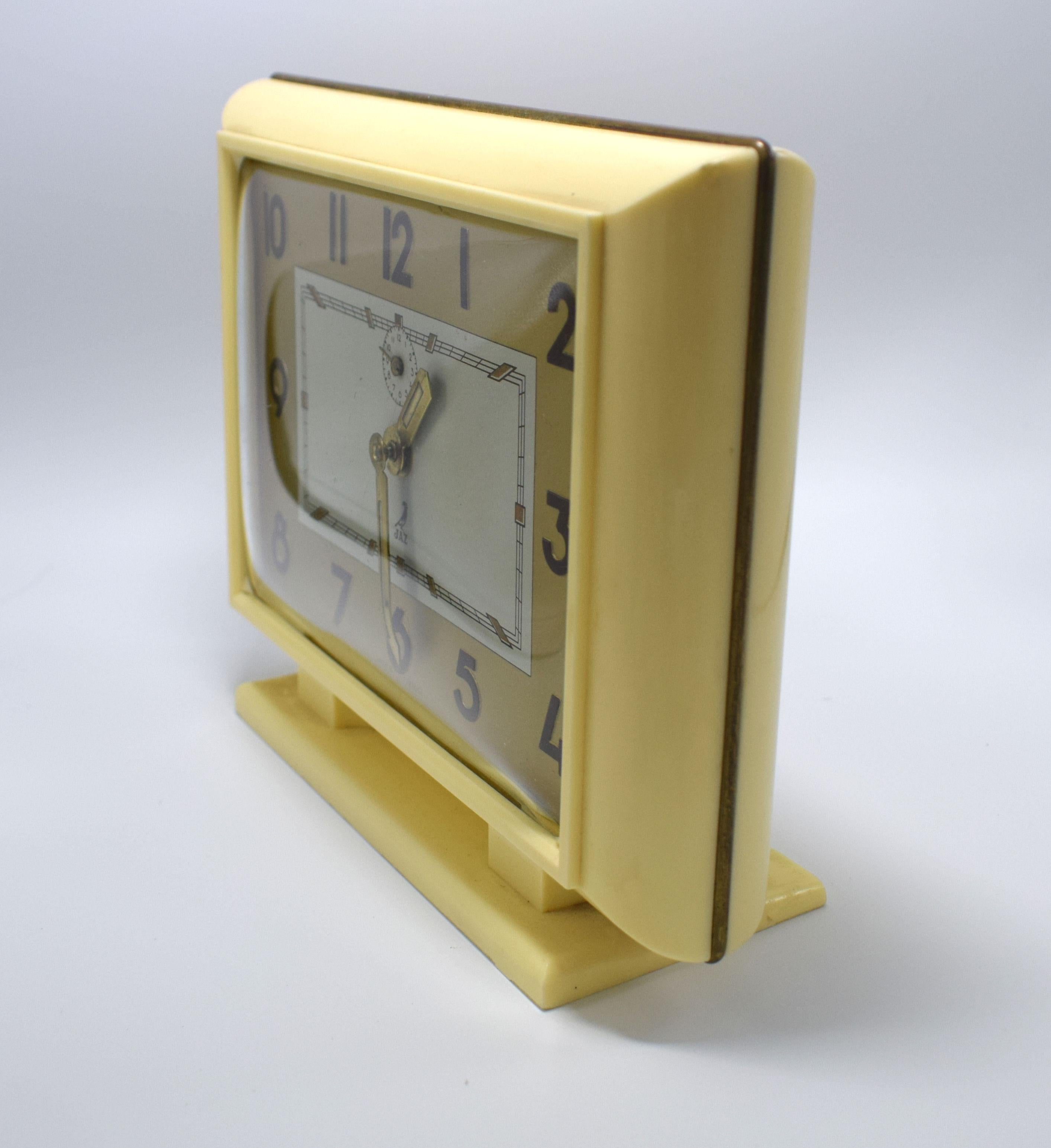 20th Century 1930s Art Deco Stylish French Bakelite Clock by JAZ