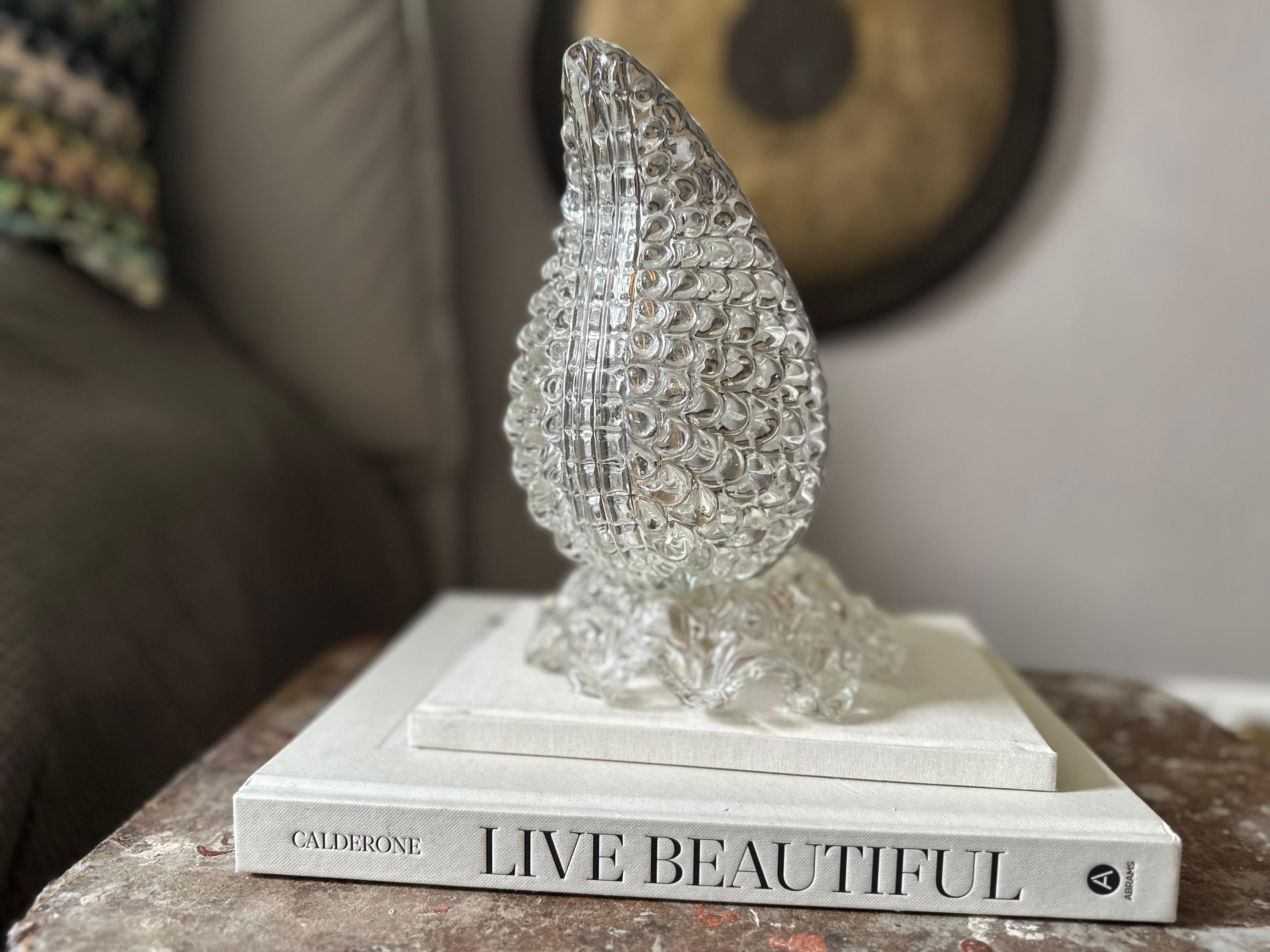 1930s Art Deco Table Lamp in Clear Murano Glass – Attributed to Ercole Barovie For Sale 5