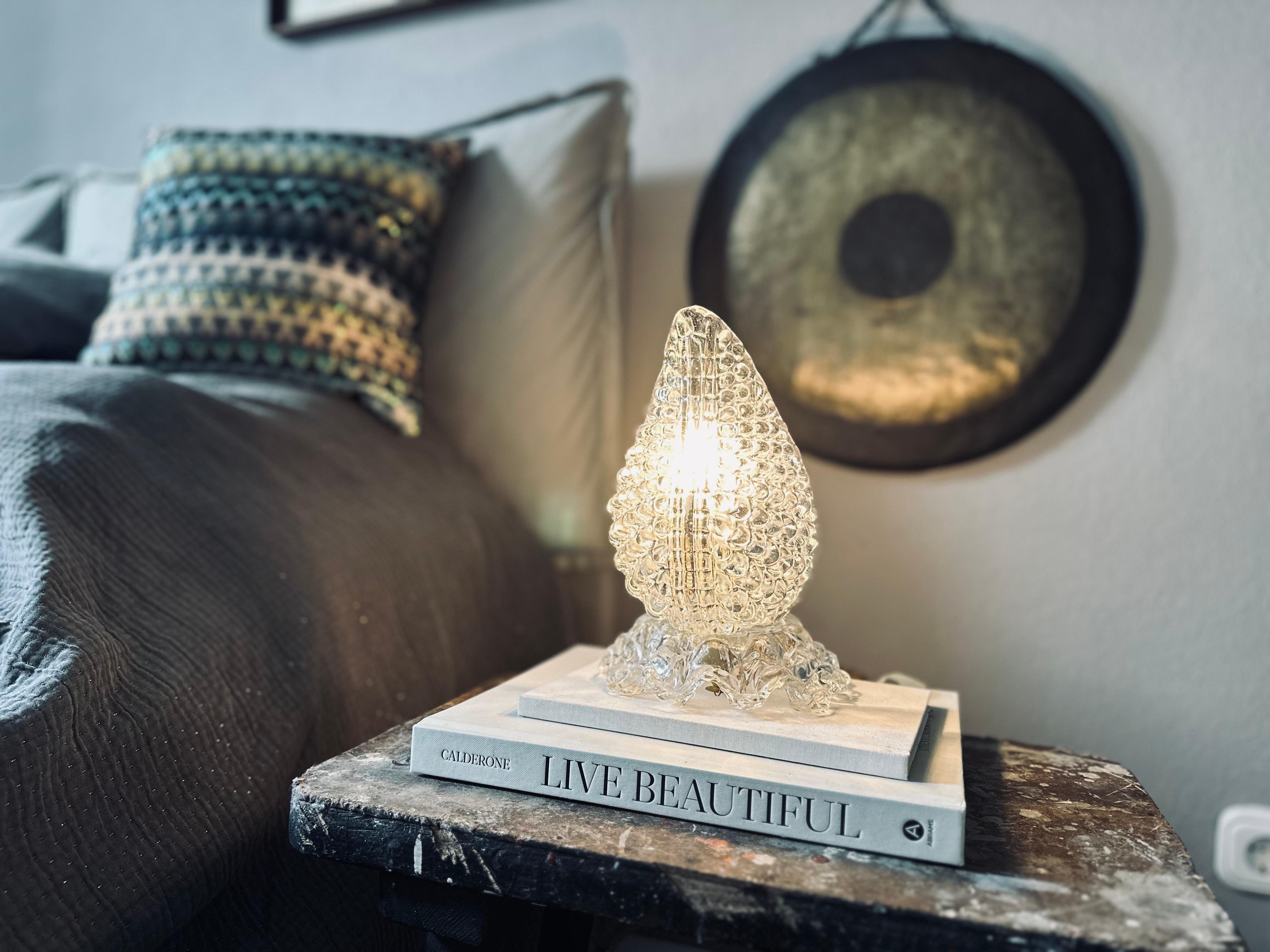 1930s Art Deco Table Lamp in Clear Murano Glass – Attributed to Ercole Barovie For Sale 8