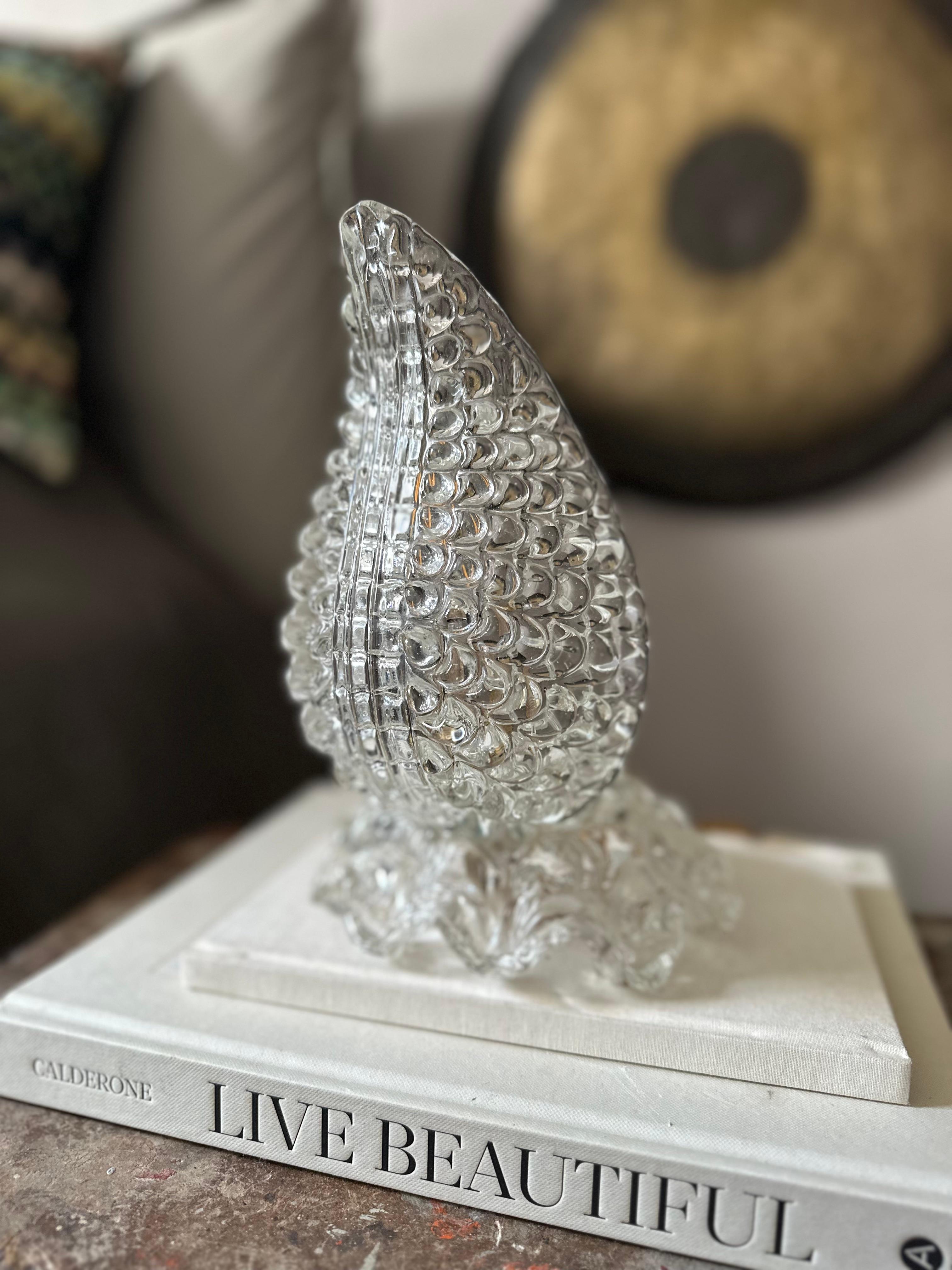 1930s Art Deco Table Lamp in Clear Murano Glass – Attributed to Ercole Barovie In Good Condition For Sale In Hamburg, DE