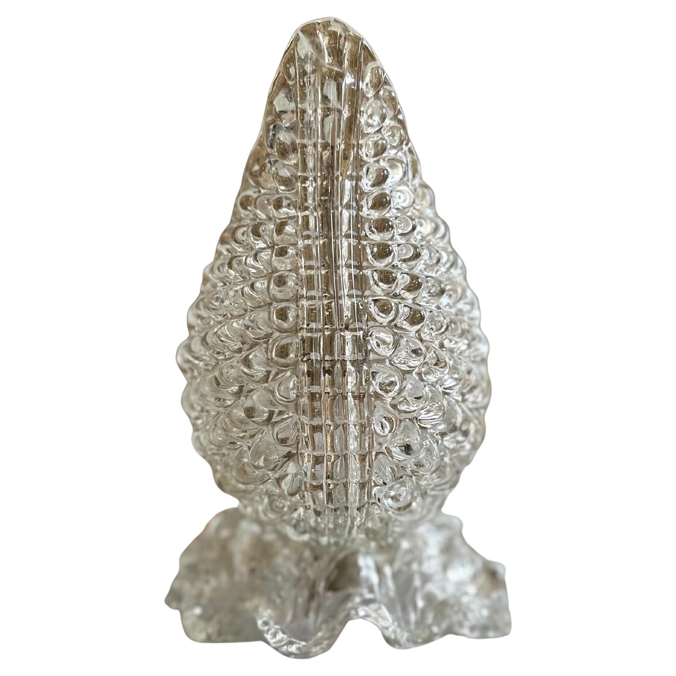 1930s Art Deco Table Lamp in Clear Murano Glass – Attributed to Ercole Barovie For Sale