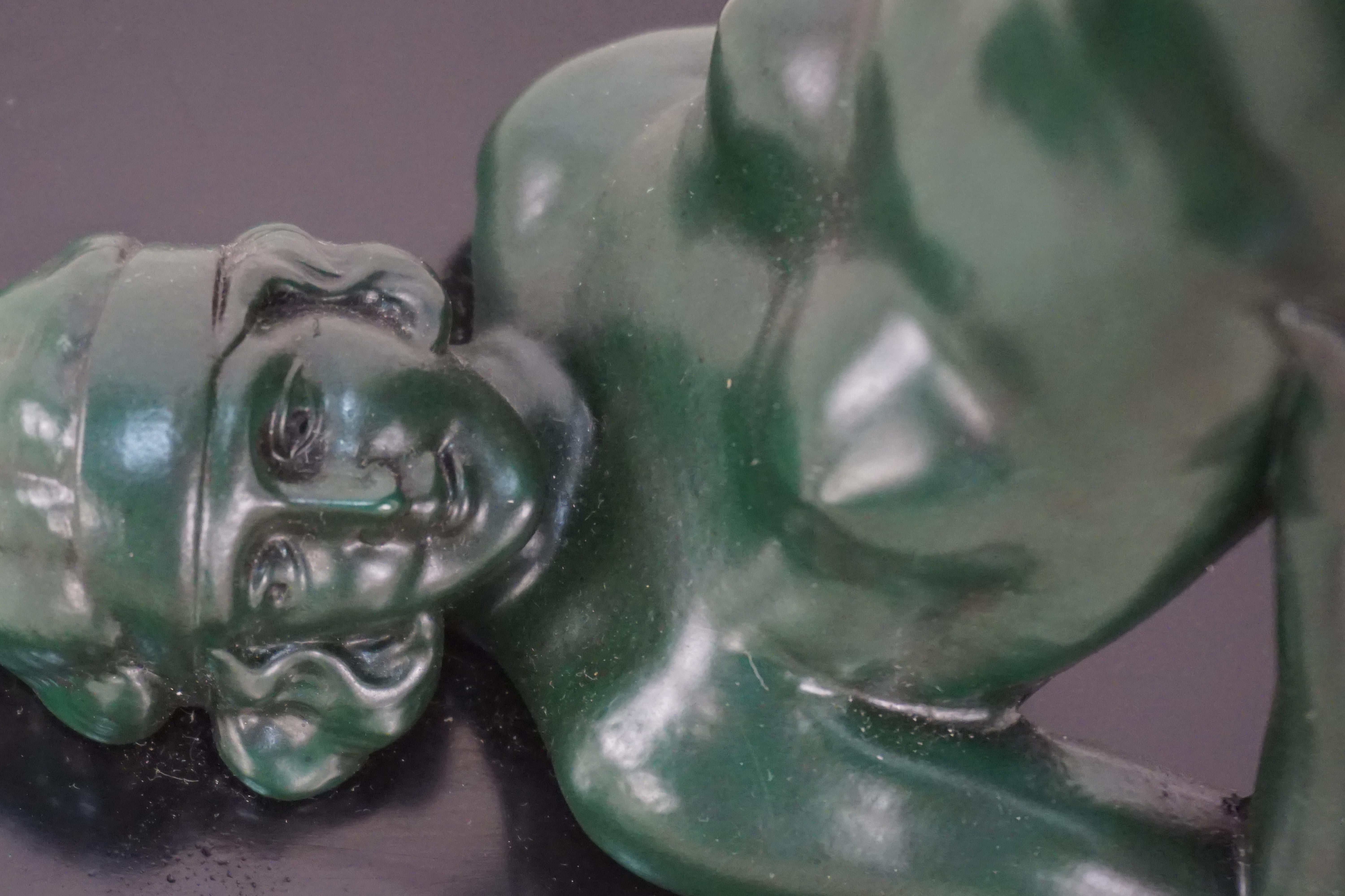 Glass 1930's Art Deco Table Lamp Lady Juggler